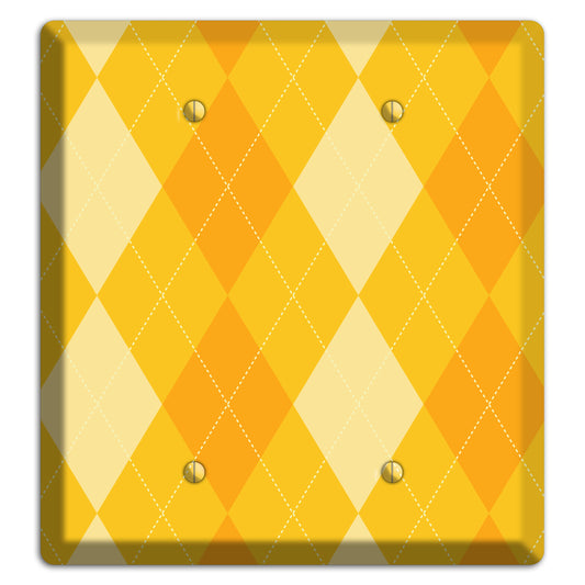 Yellow Argyle 2 Blank Wallplate