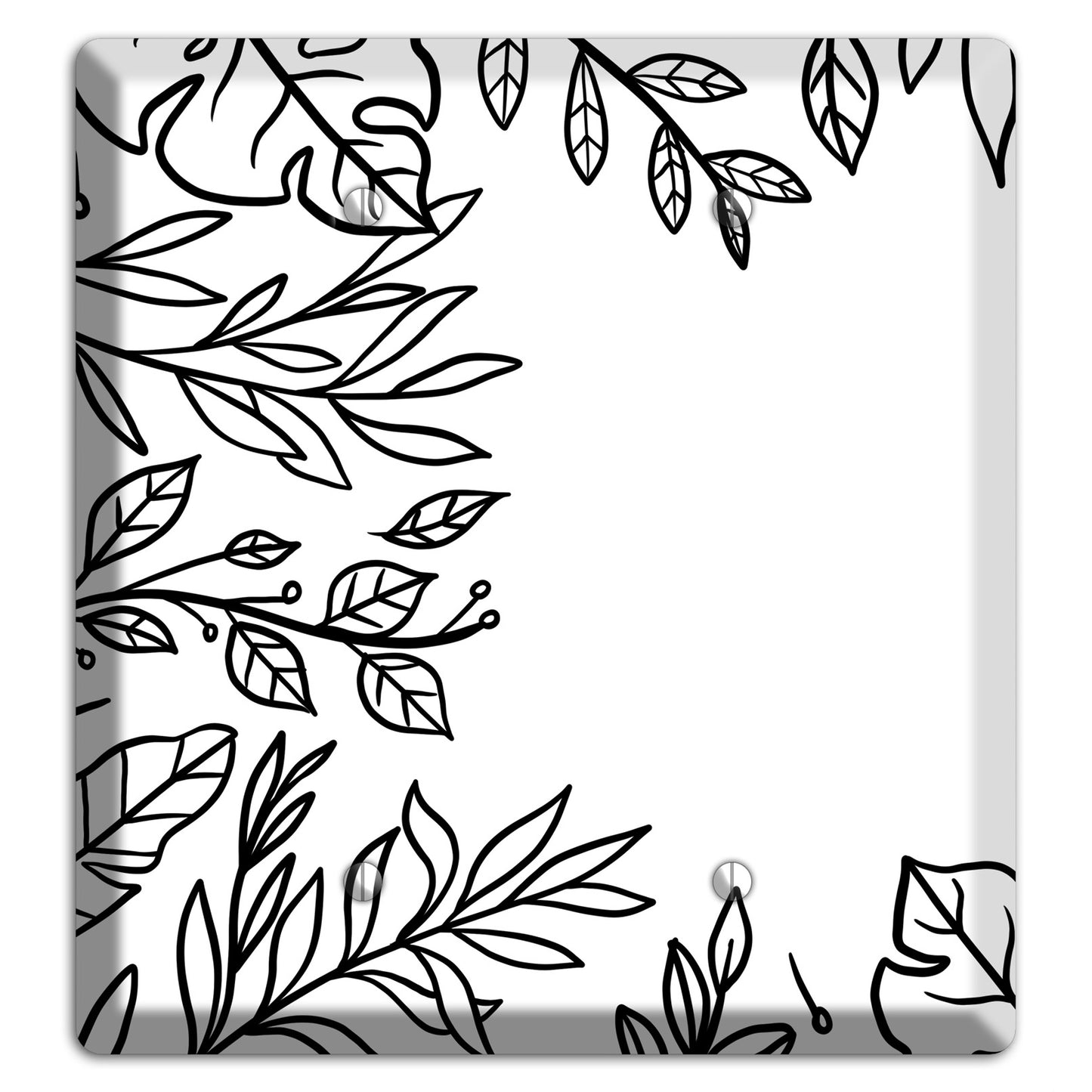 Hand-Drawn Leaves 6 2 Blank Wallplate