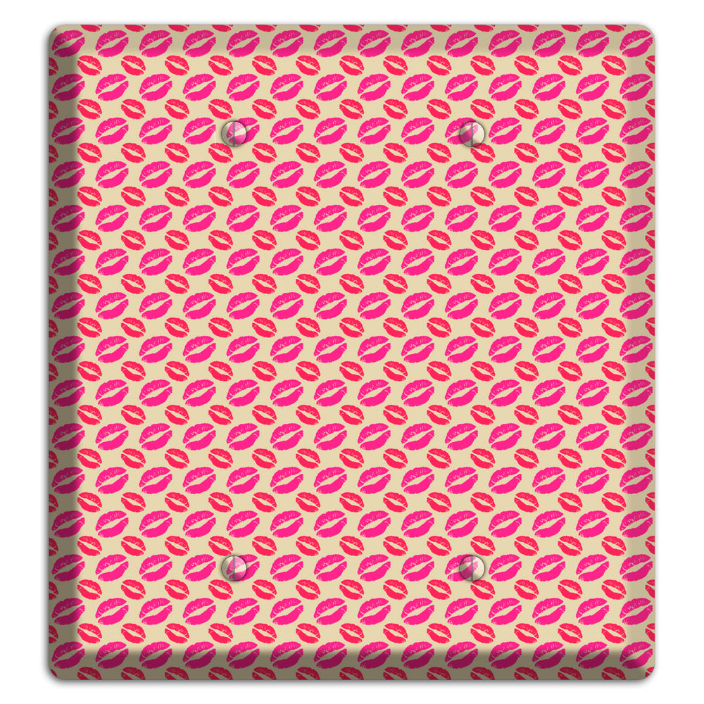 Pink and Red Kisses 2 Blank Wallplate