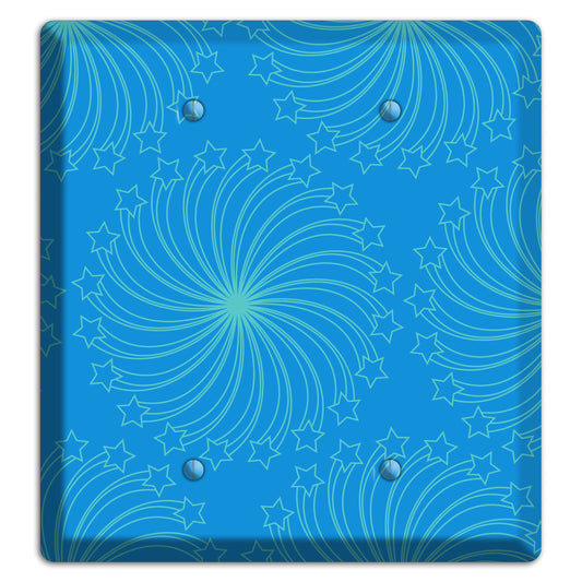Multi Blue Star Swirl 2 Blank Wallplate