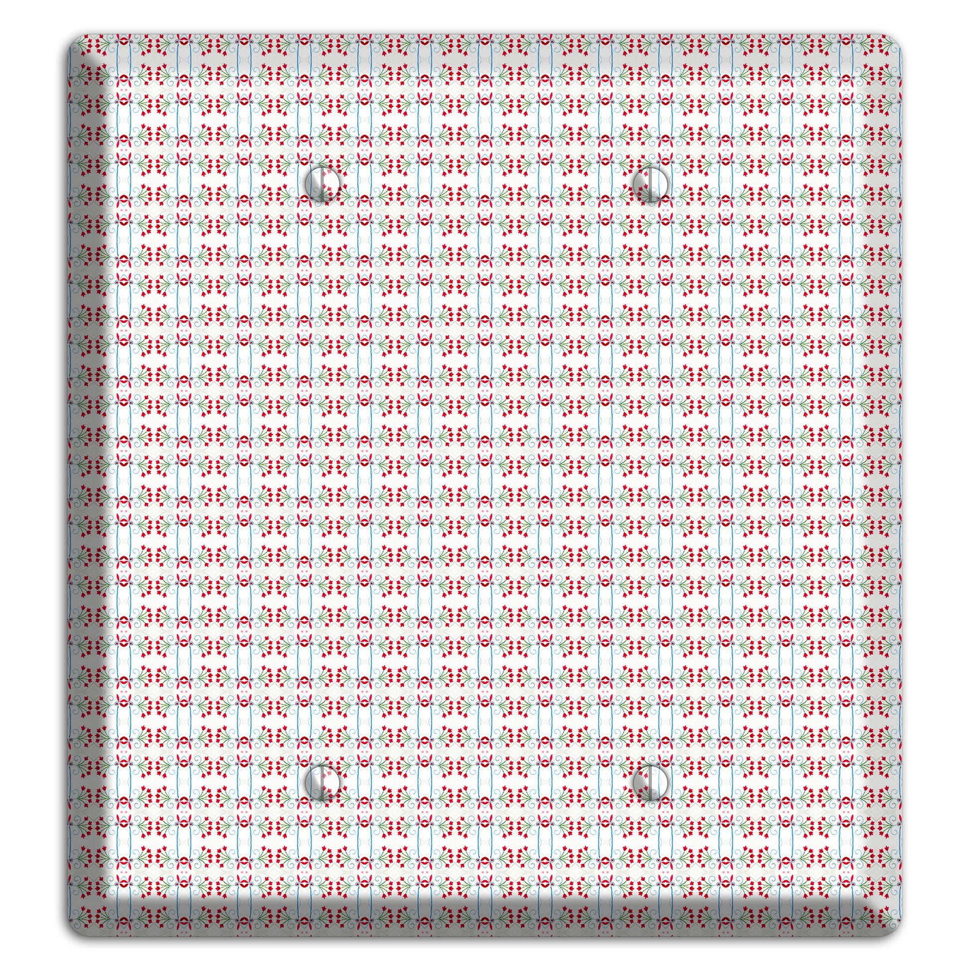 White with Red Blue Tapestry 2 Blank Wallplate