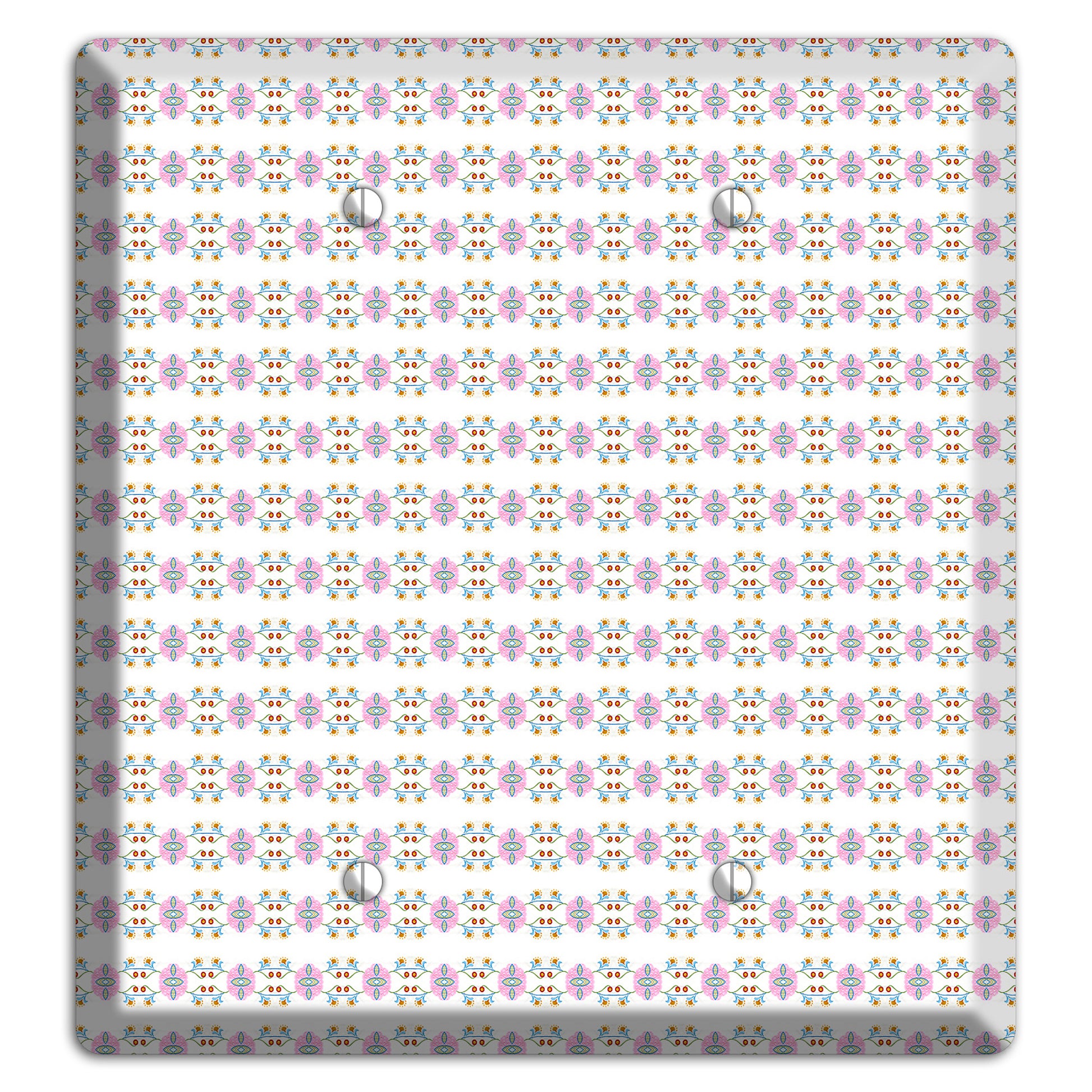 White with Lavendar Green Red Tapestry 2 Blank Wallplate