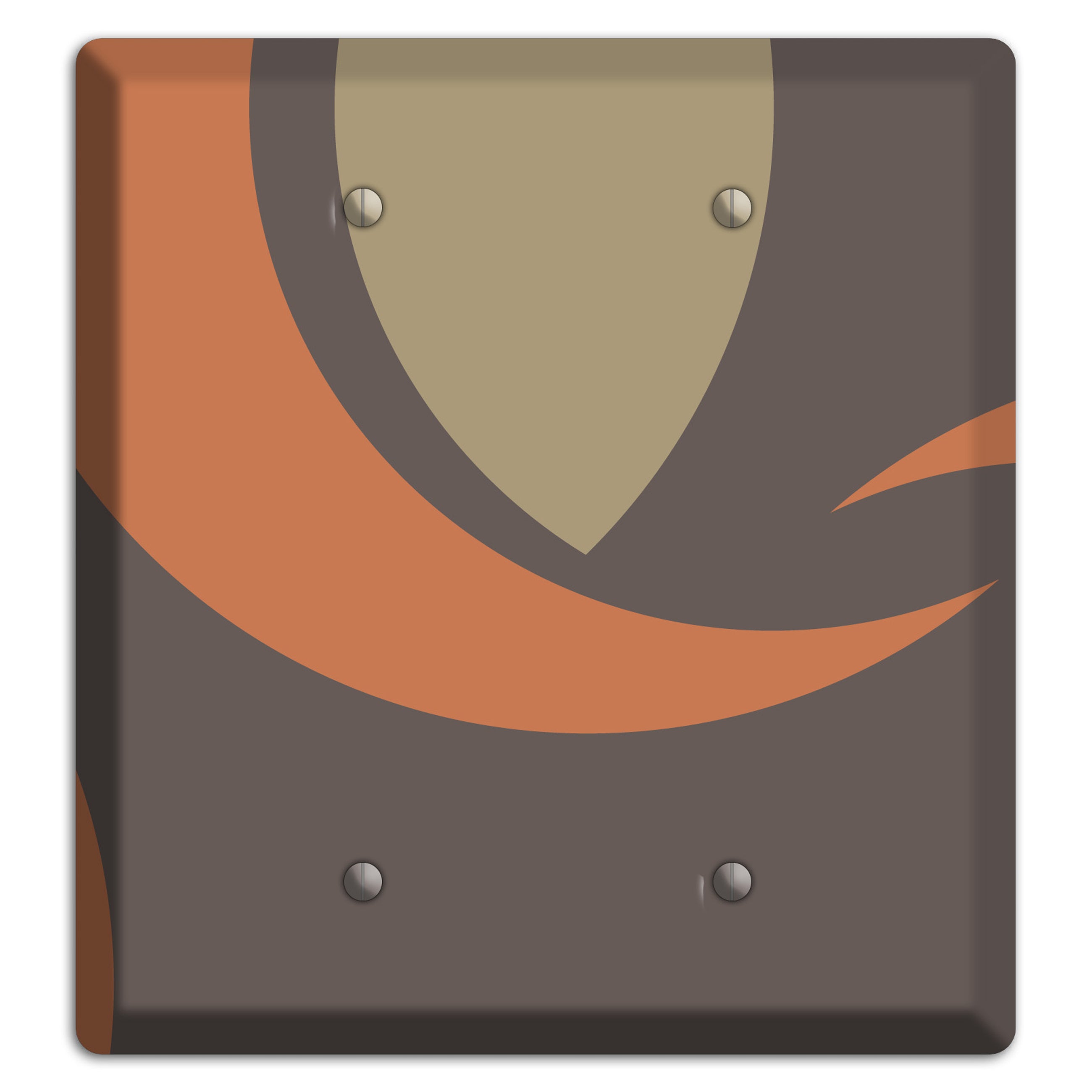 Grey Beige and Orange Abstract 2 Blank Wallplate