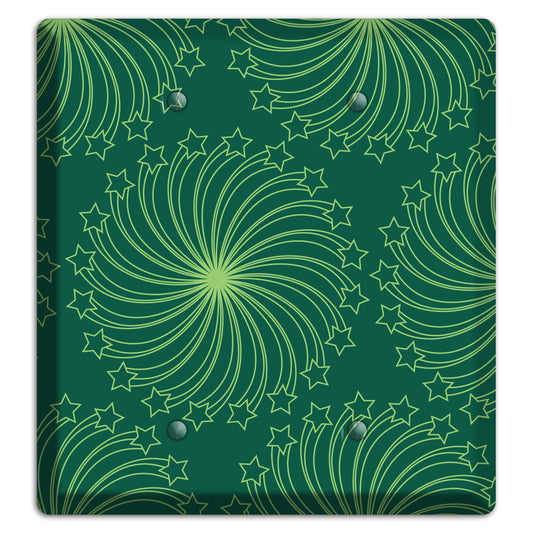 Multi Green Star Swirl 2 Blank Wallplate