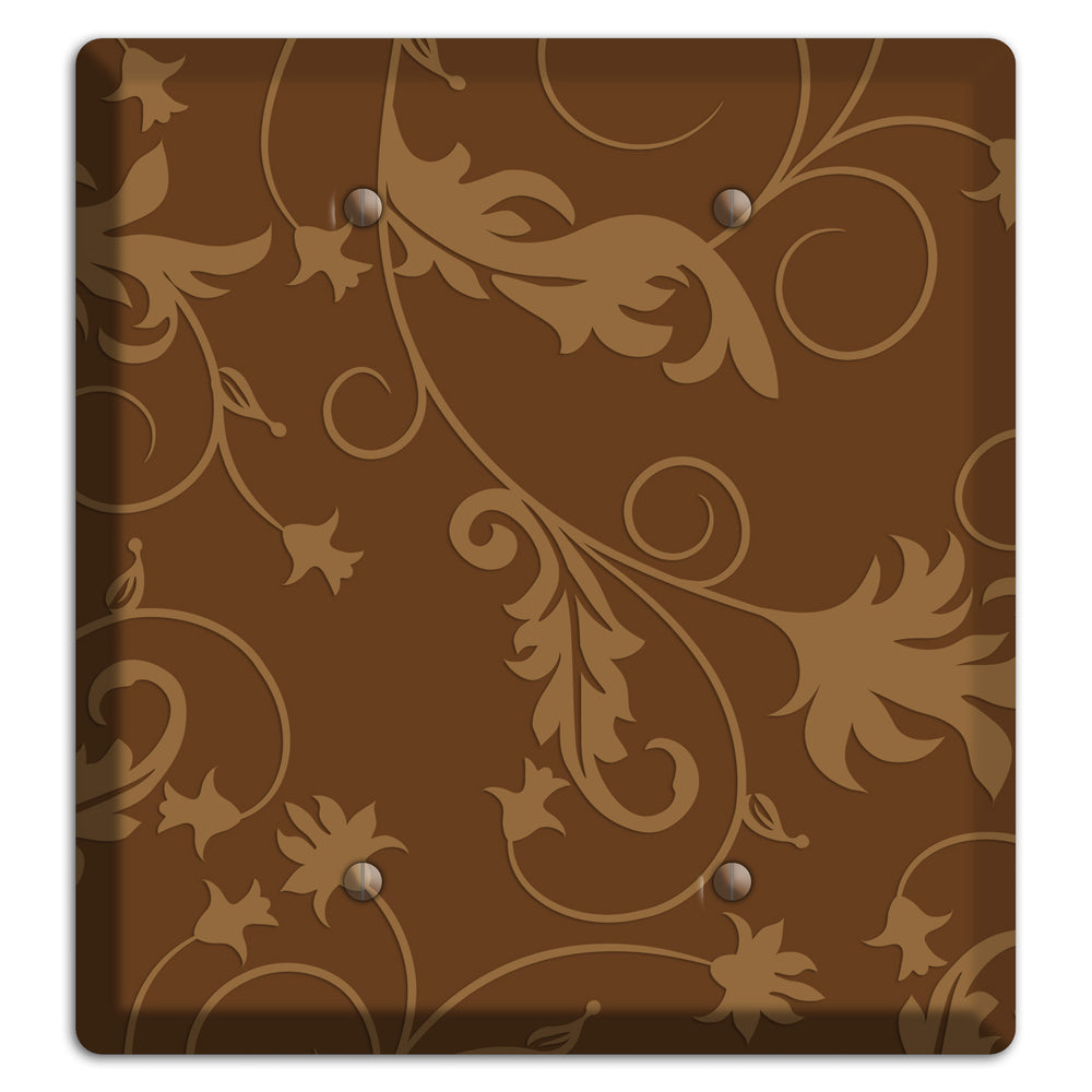 Brown Victorian Sprig 2 Blank Wallplate