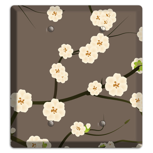 Yellow and Brown Cherry Blossoms 2 Blank Wallplate