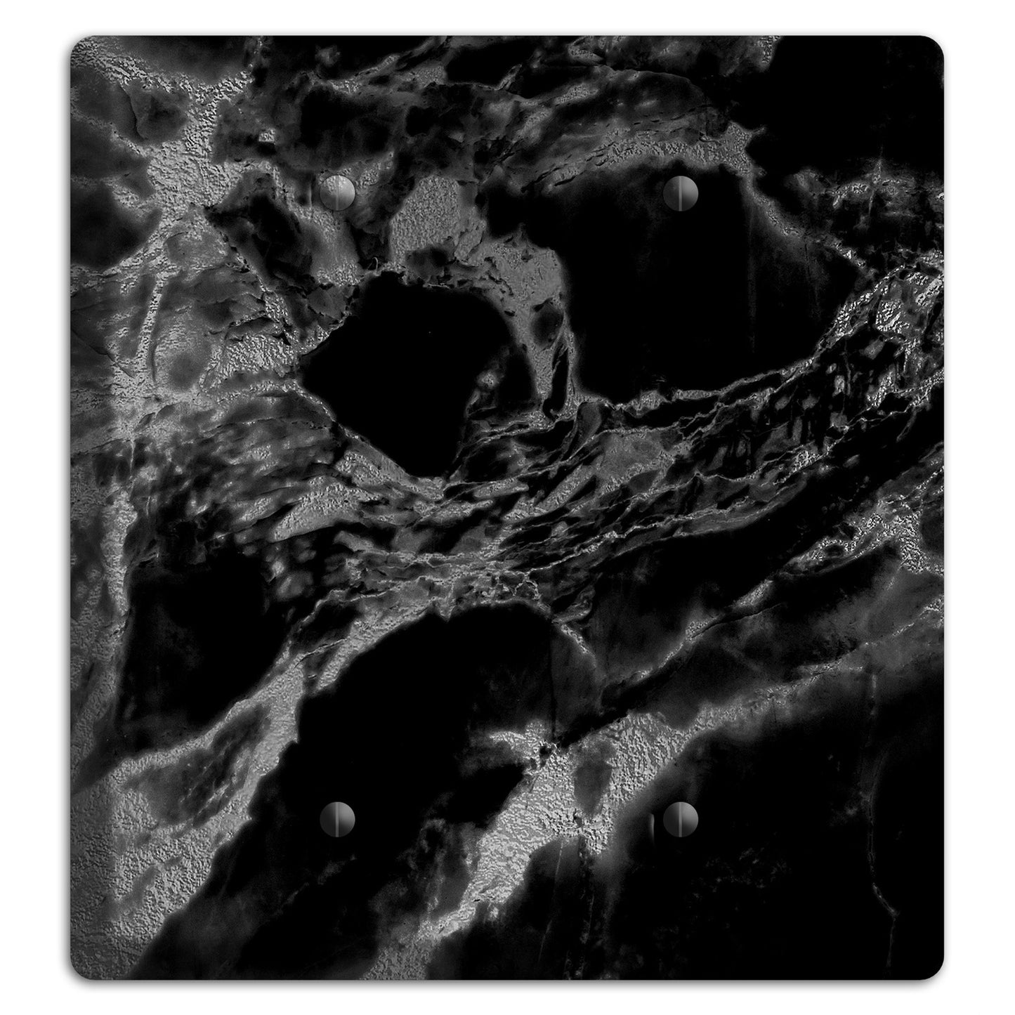 Black and Silver Marble 2 Blank Wallplate