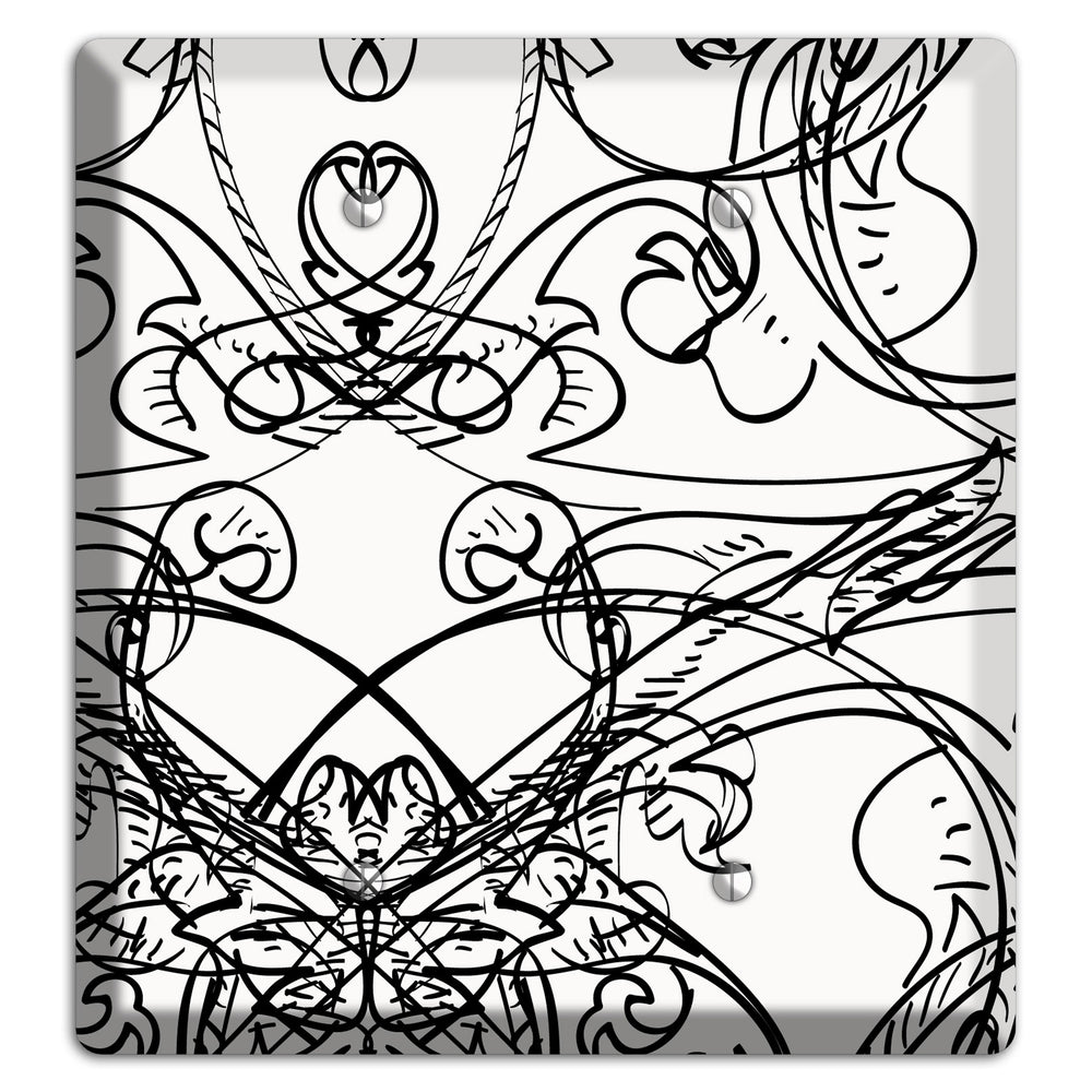White Deco Sketch 2 Blank Wallplate