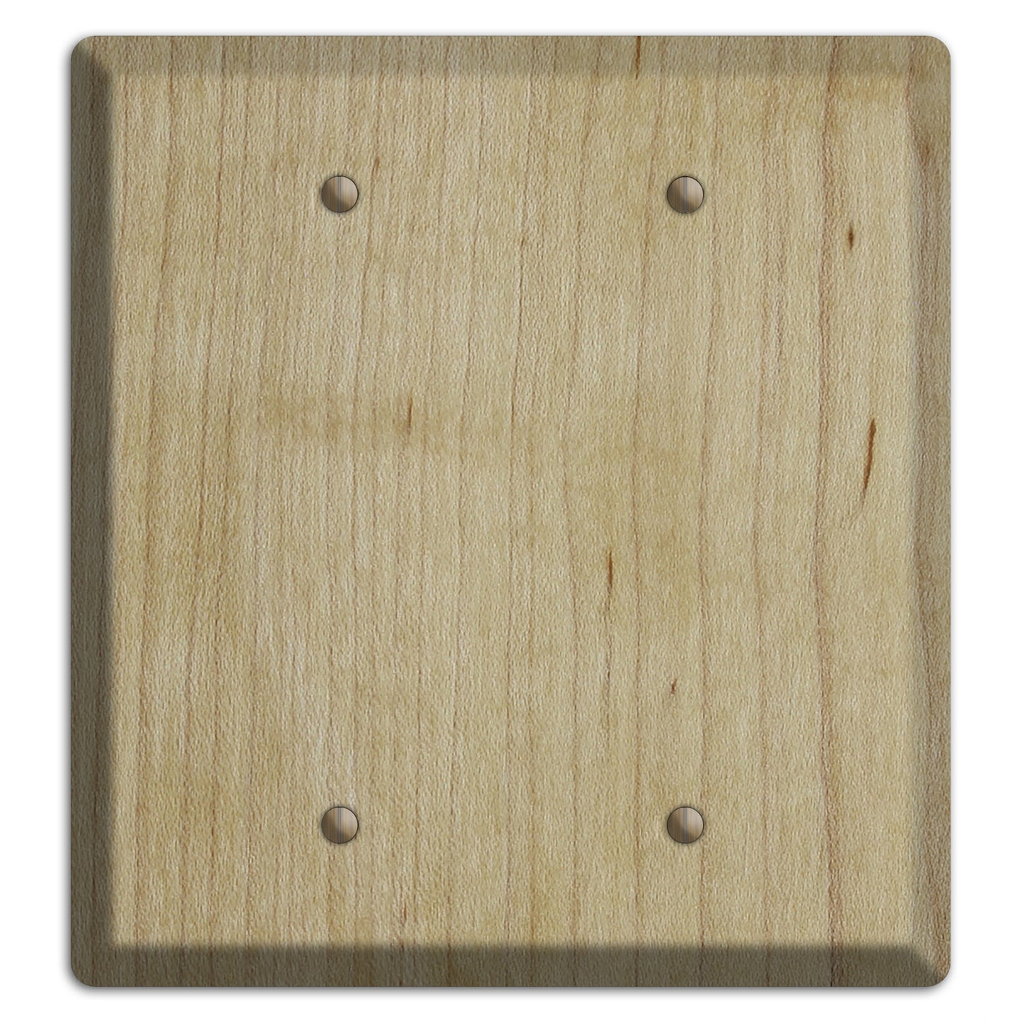 Unfinished Maple Wood Double Blank Cover Plate