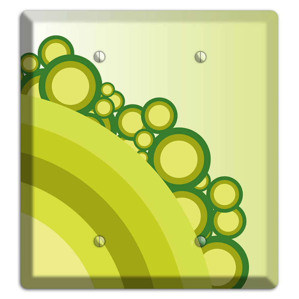 Green Rainbow Dots 2 Blank Wallplate