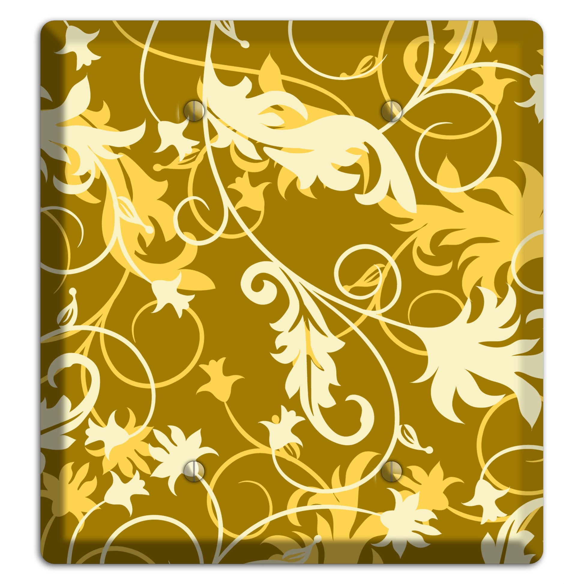 Brown and Tan Victorian Sprig 2 Blank Wallplate