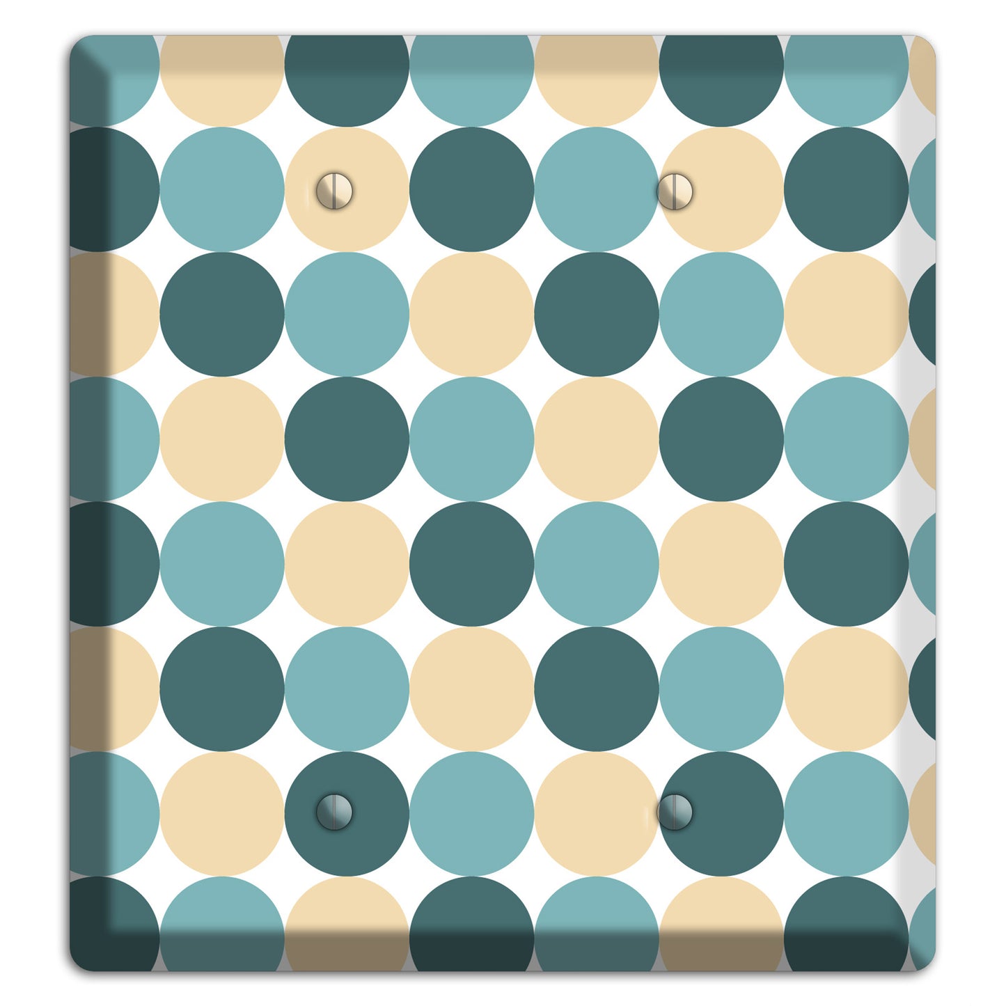 Dusty Blue Beige Tiled Dots 2 Blank Wallplate