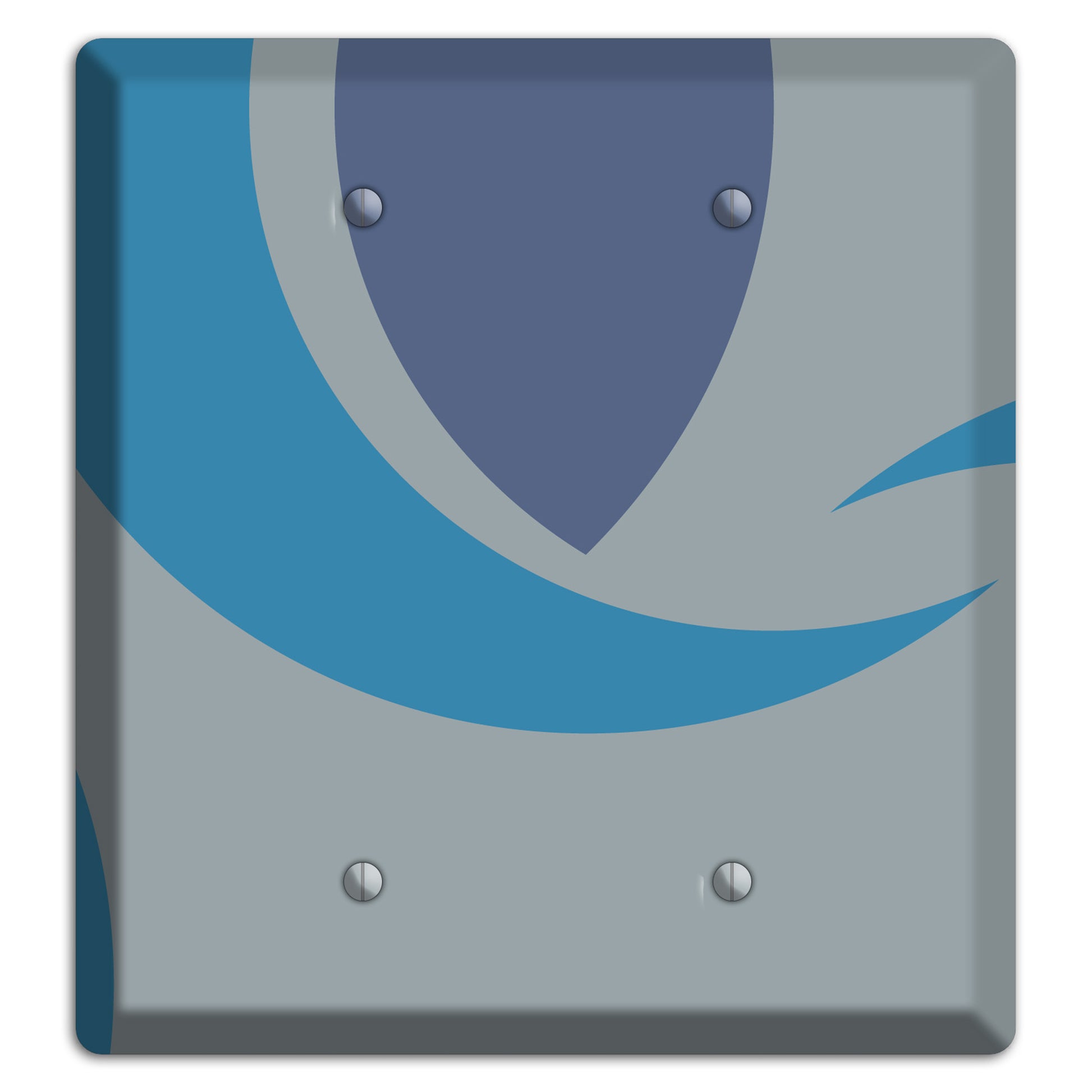 Grey and Blue Abstract 2 Blank Wallplate