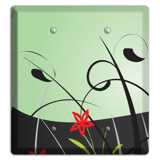 Mint Green Floral Sprig 2 Blank Wallplate