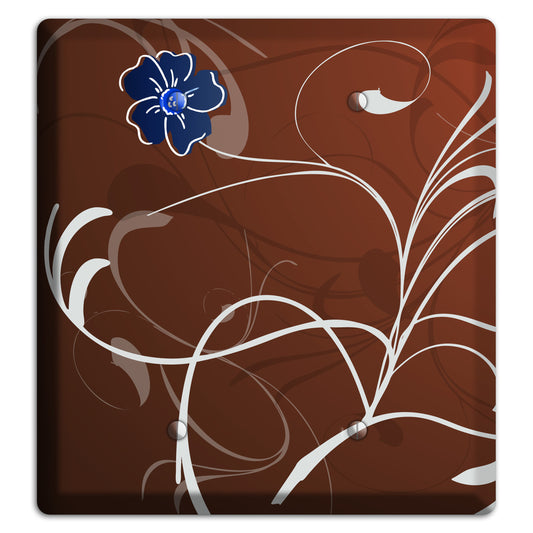 Brown Flower with Swirl 2 Blank Wallplate