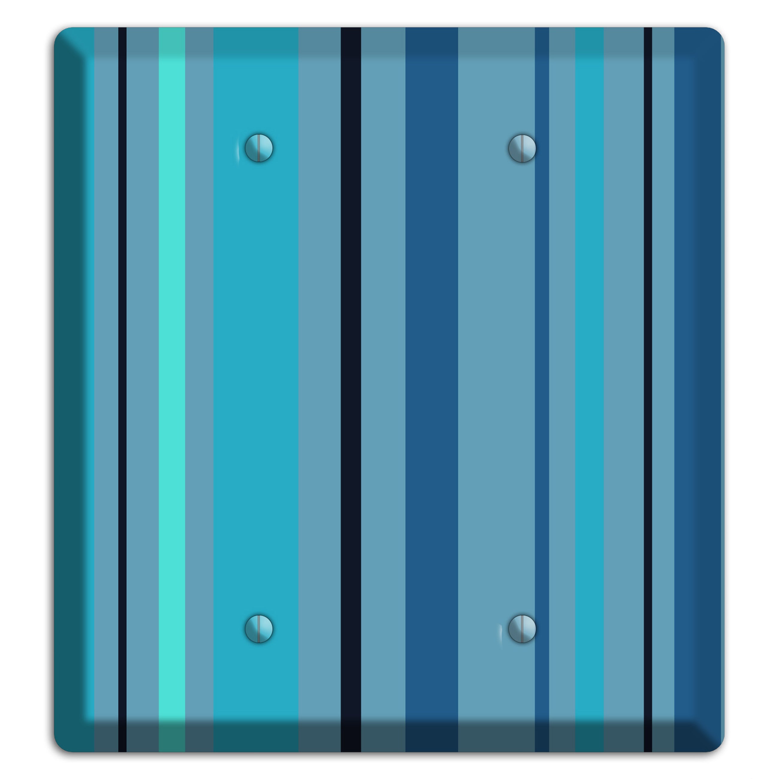 Multi Turquoise Vertical Stripe 2 Blank Wallplate