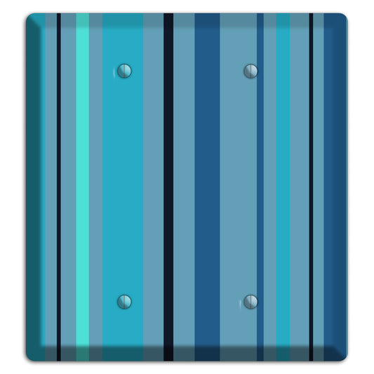 Multi Turquoise Vertical Stripe 2 Blank Wallplate
