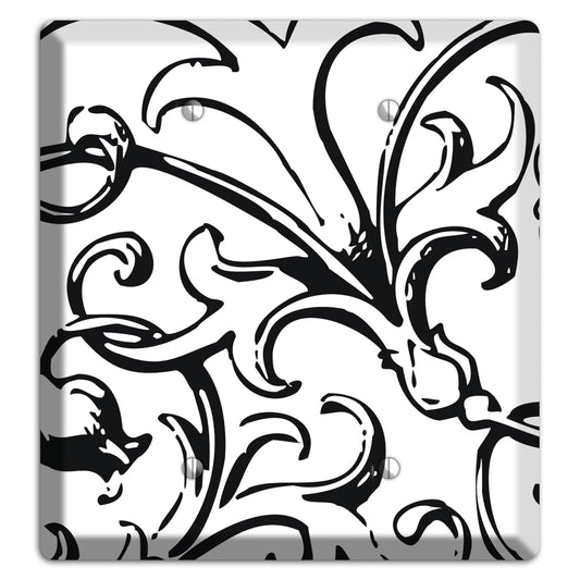 Victorian Black and White 2 Blank Wallplate