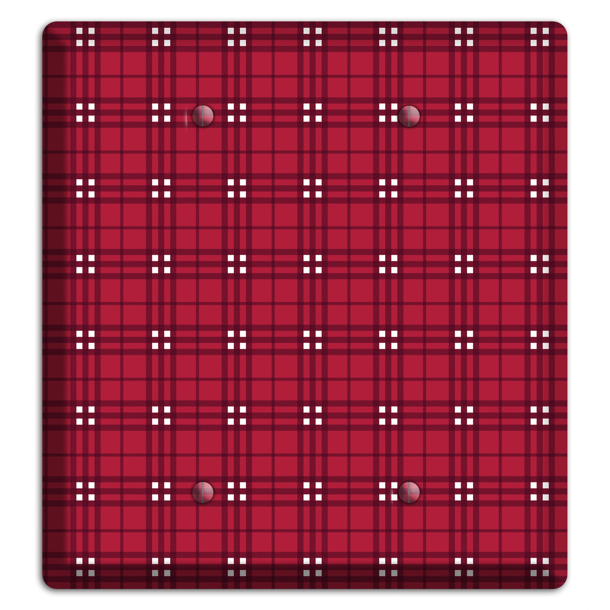 Red and White Plaid 2 Blank Wallplate
