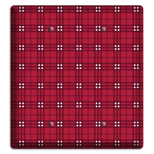Red and White Plaid 2 Blank Wallplate