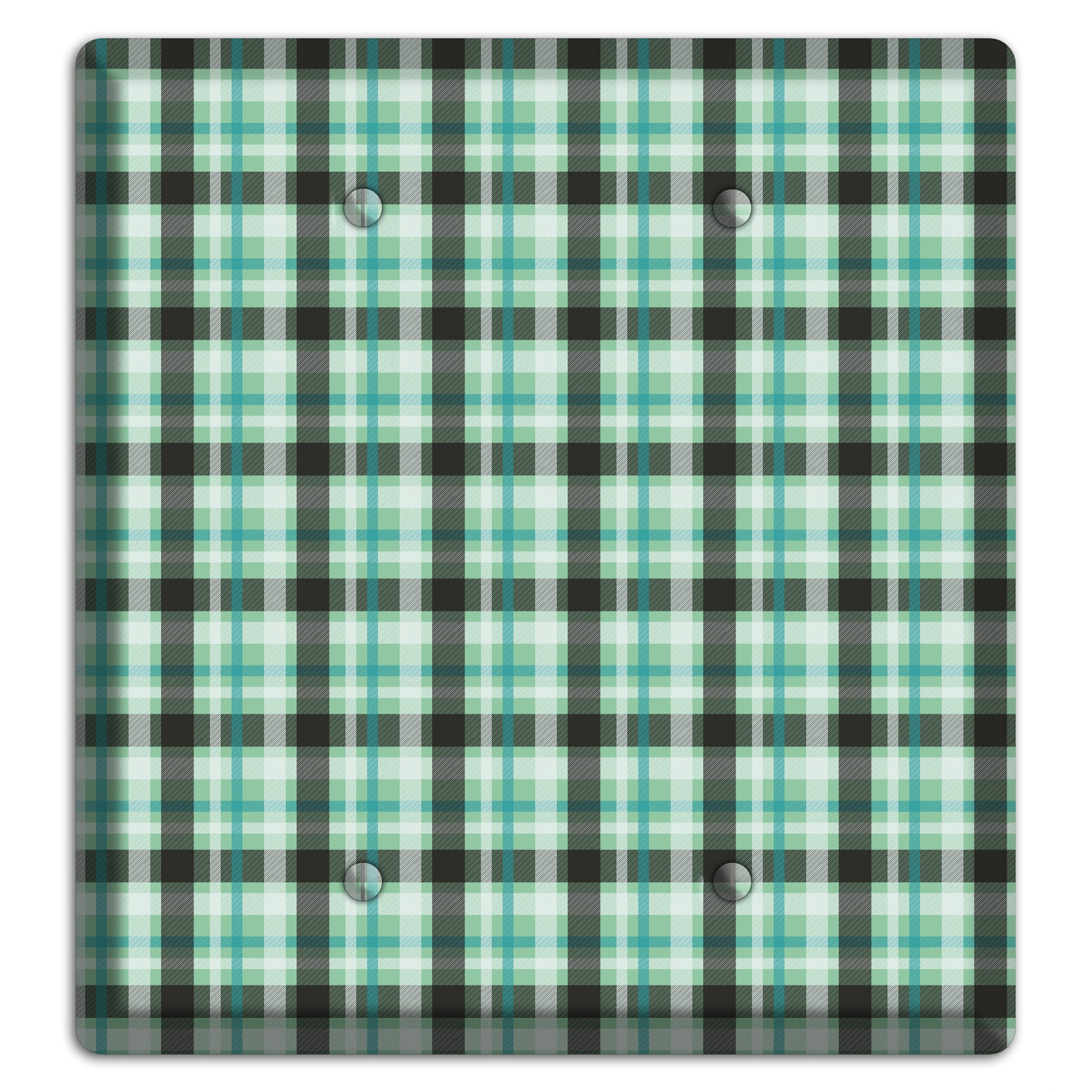 Multi Green Plaid 2 Blank Wallplate