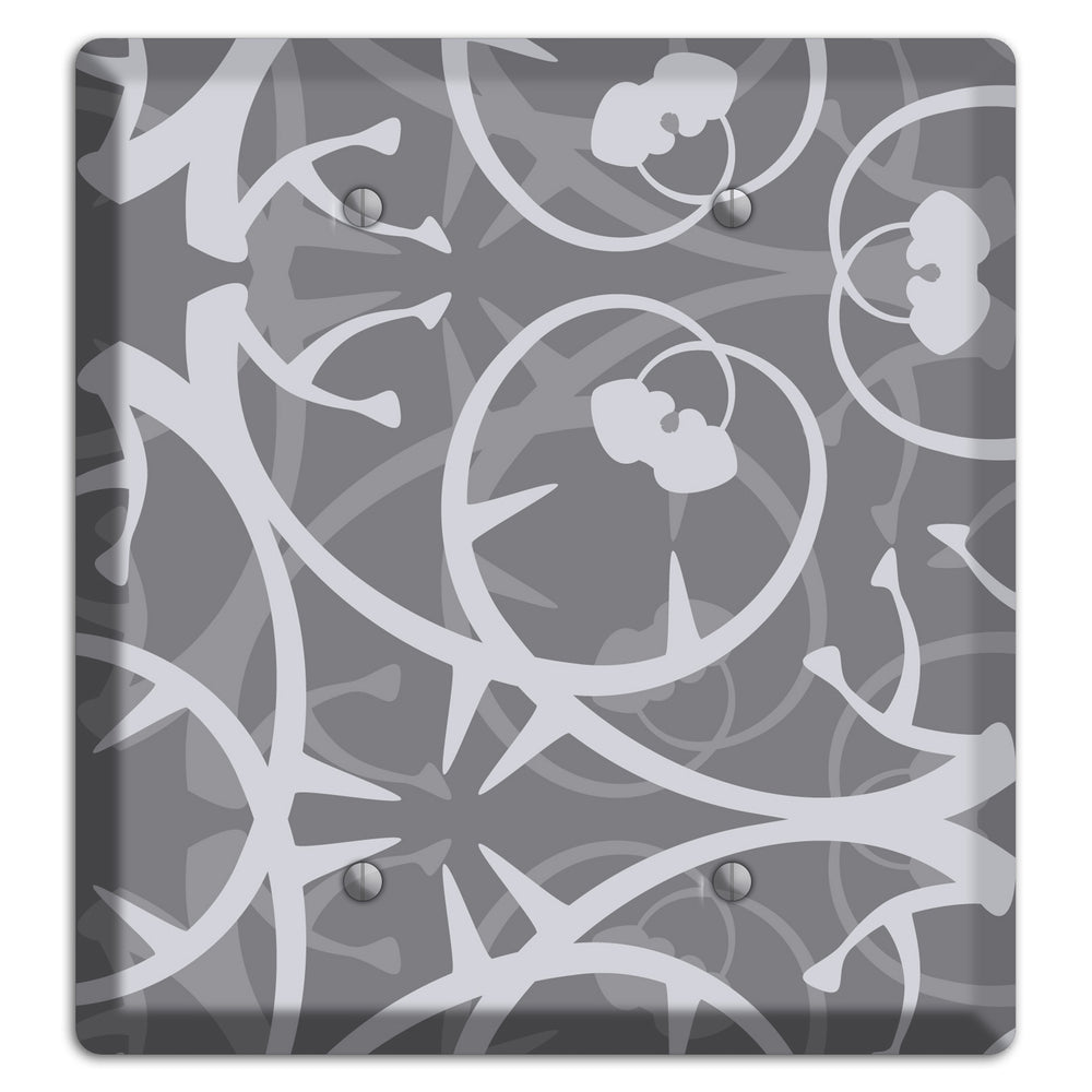 Grey Abstract Swirl 2 Blank Wallplate
