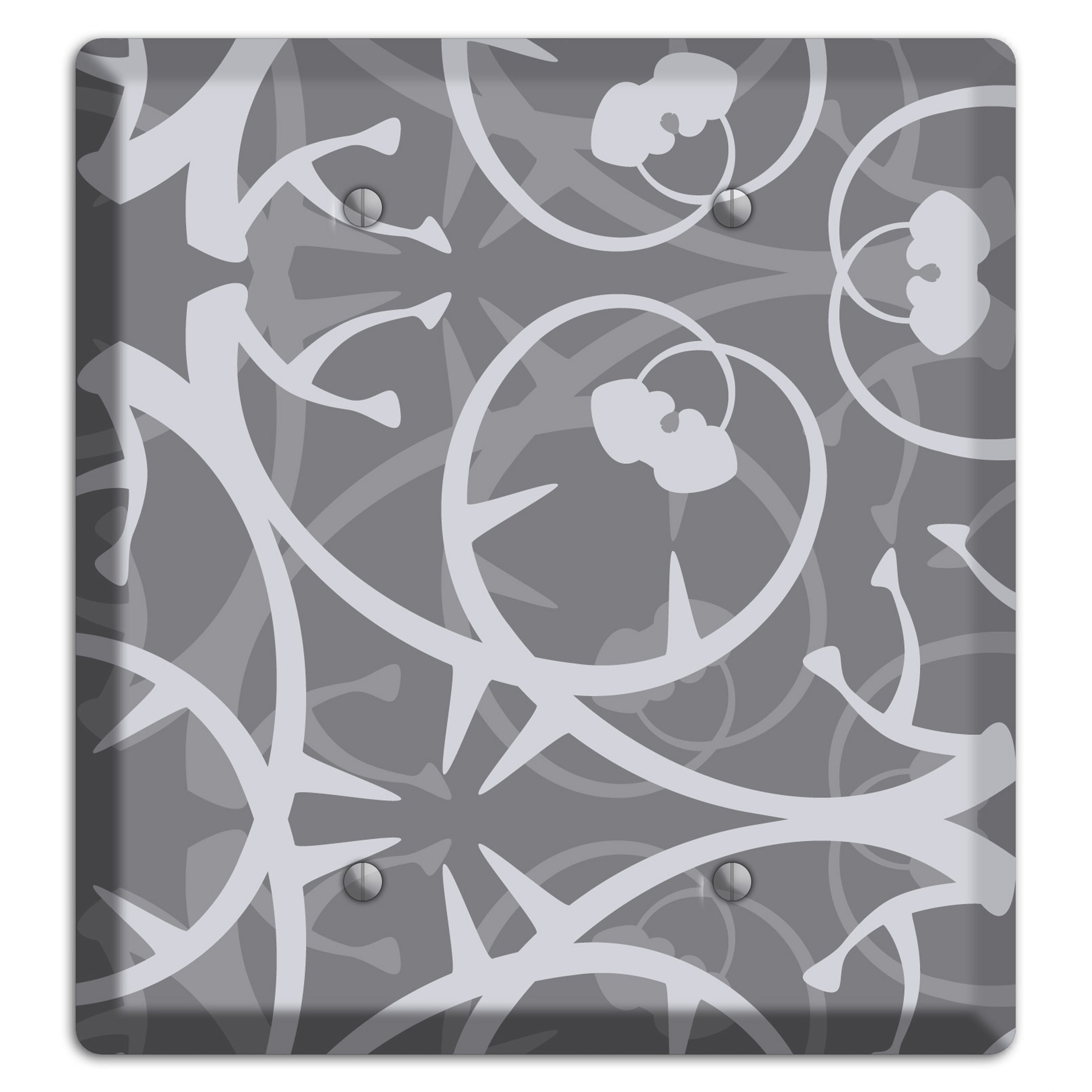 Grey Abstract Swirl 2 Blank Wallplate