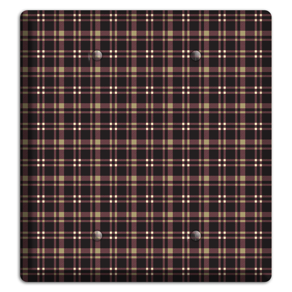 Dark Brown Plaid 2 Blank Wallplate