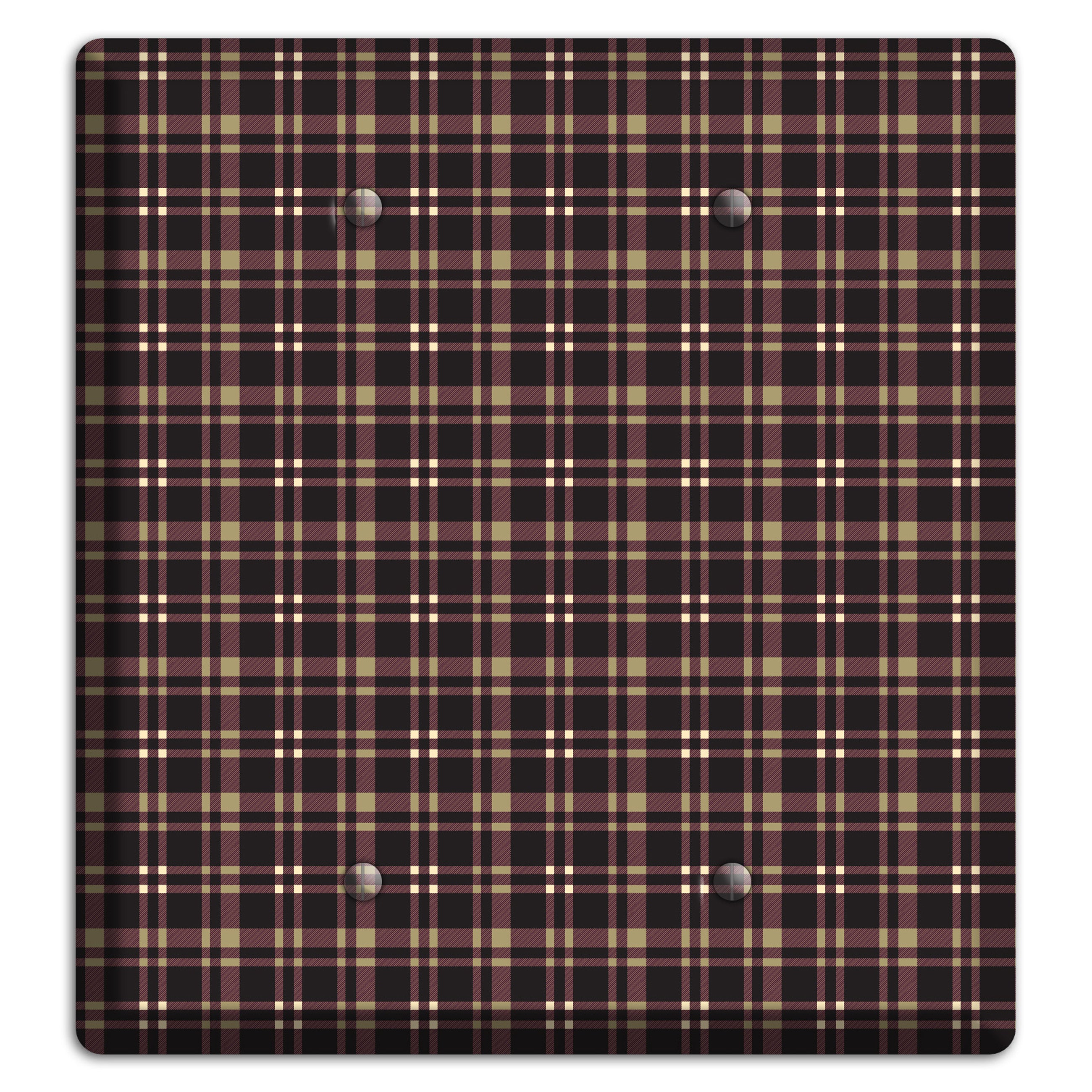 Dark Brown Plaid 2 Blank Wallplate
