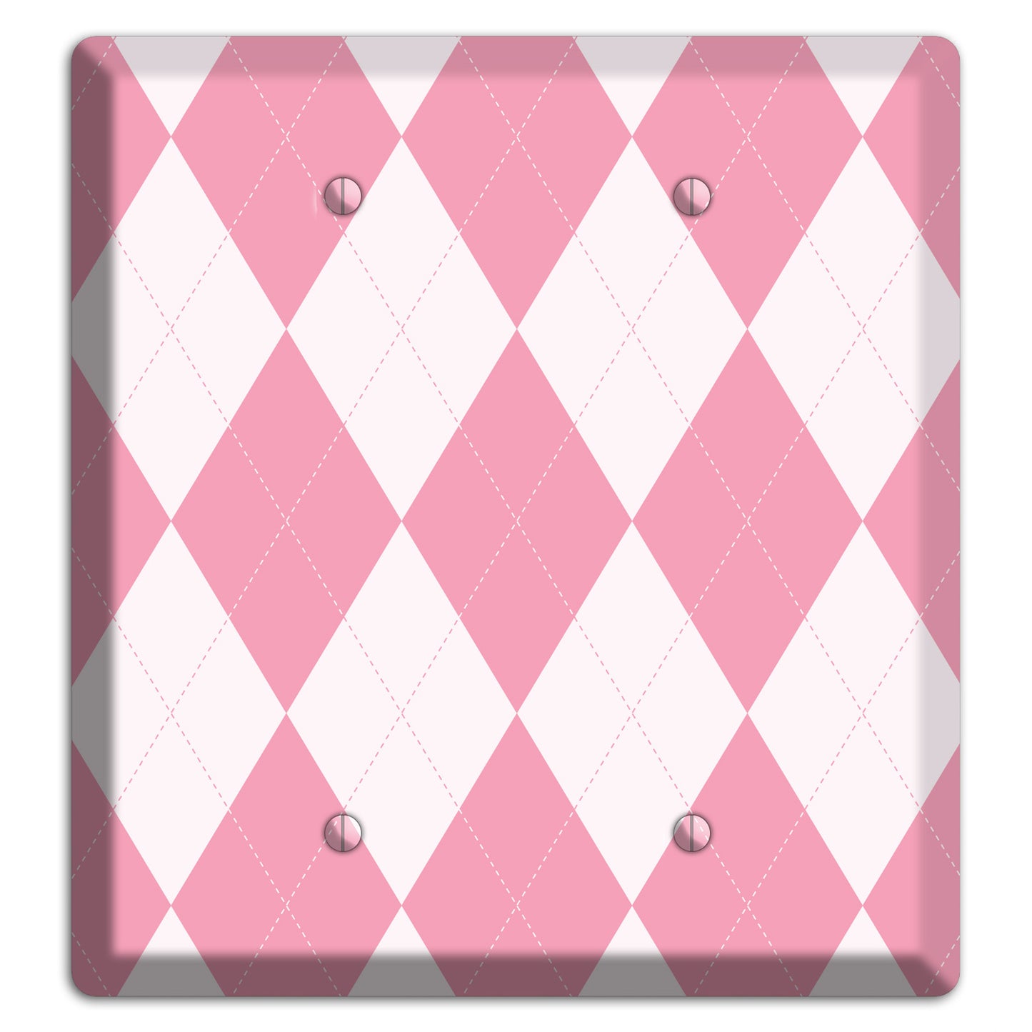 Pink Argyle 2 Blank Wallplate