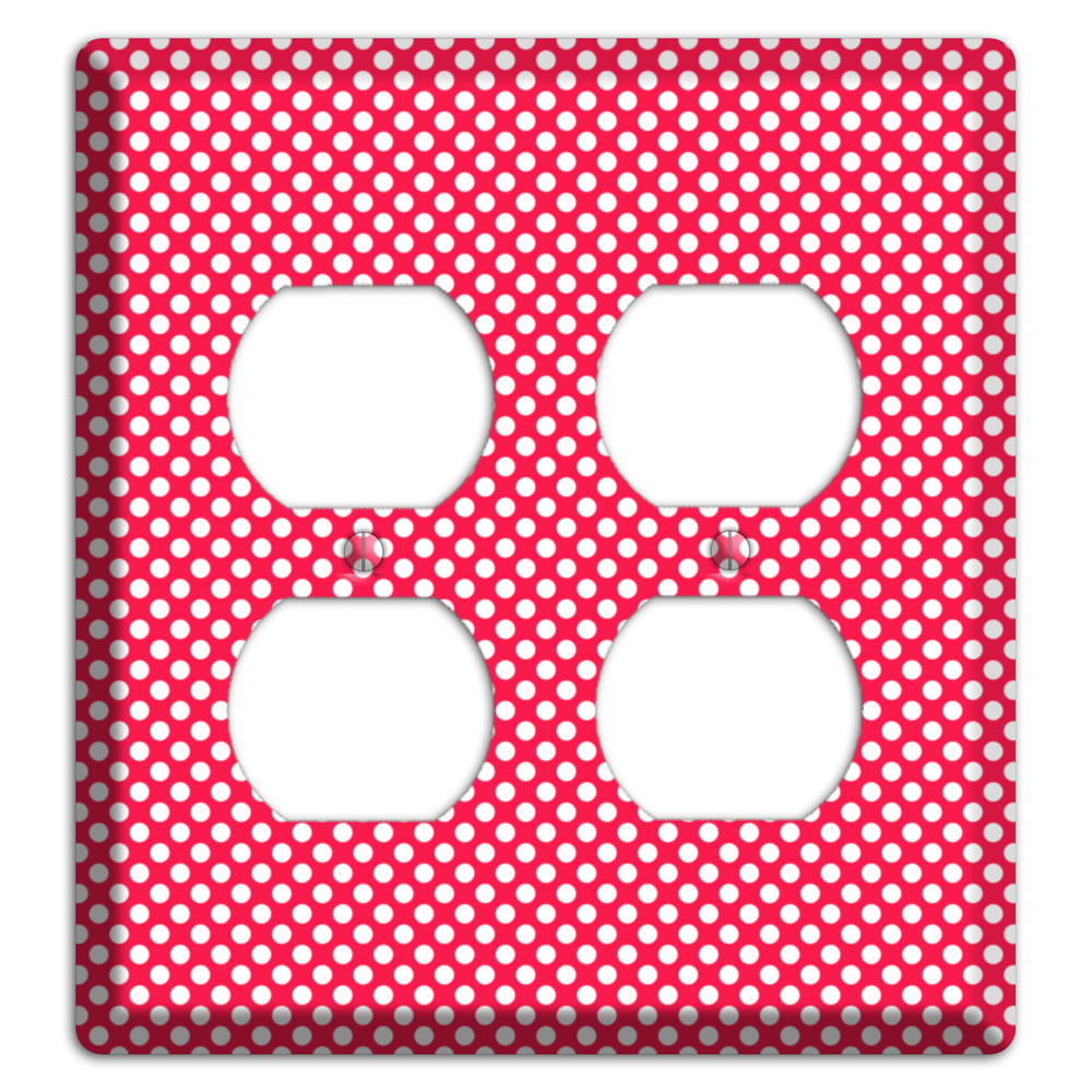 Fuschia with Pink Tiny Polka Dots 2 Duplex Wallplate