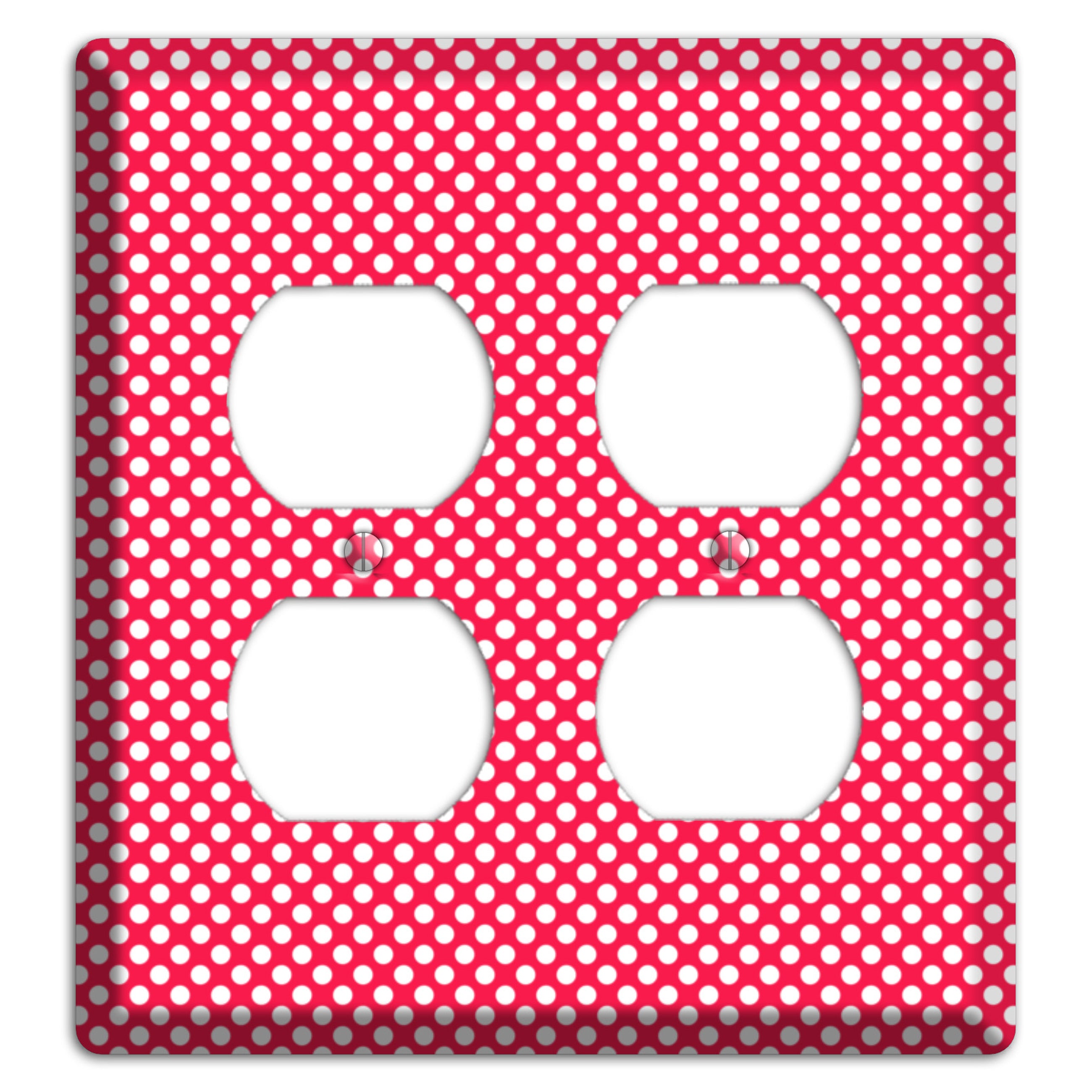 Fuschia with Pink Tiny Polka Dots 2 Duplex Wallplate