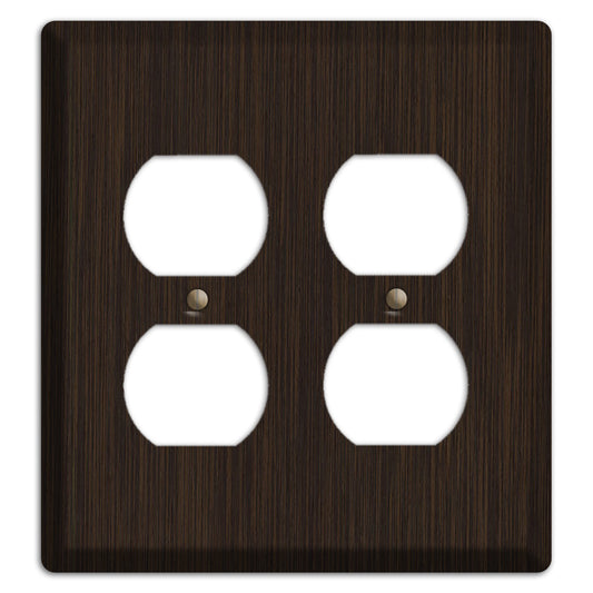 Wenge Wood 2 Duplex Outlet Cover Plate
