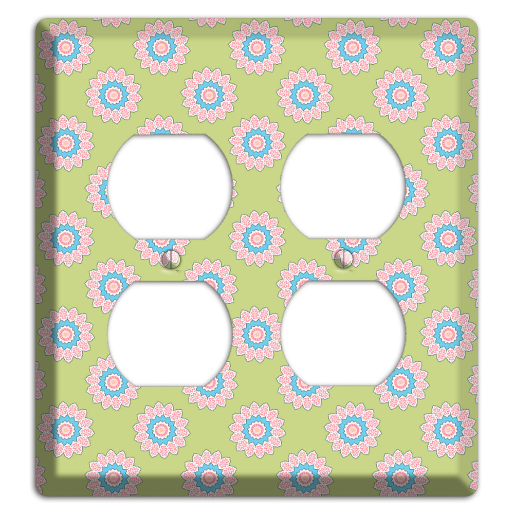 Lime with Suzani Dots 2 Duplex Wallplate