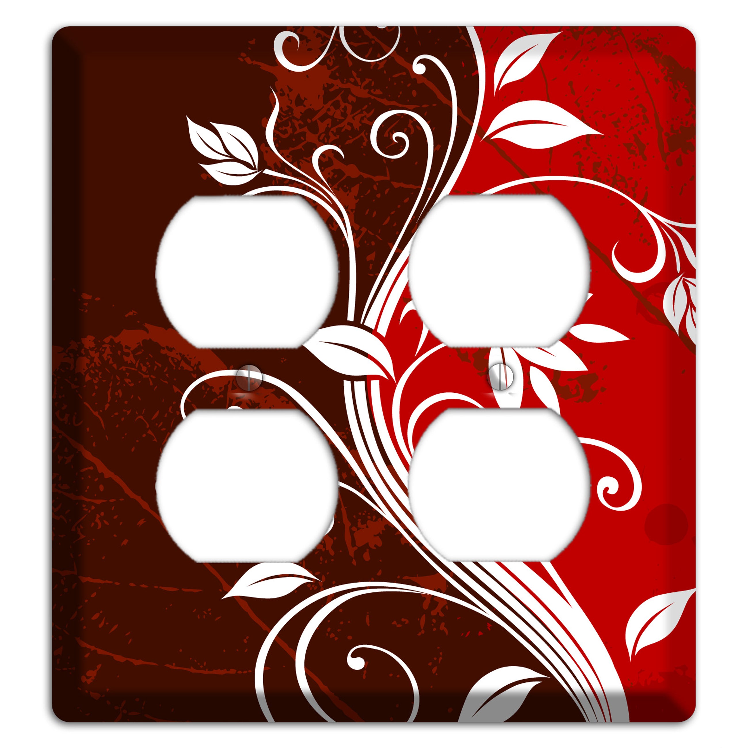 Burgundy and Red Deco Floral 2 Duplex Wallplate
