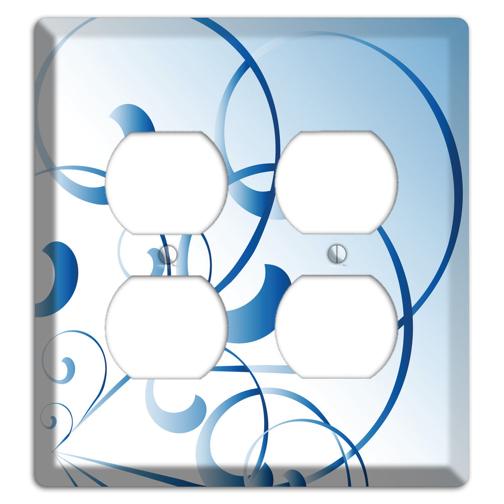 Blue Swoop 2 Duplex Wallplate