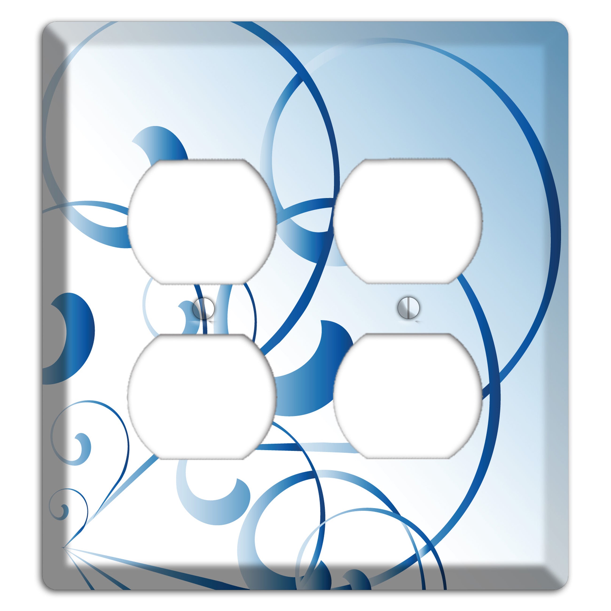 Blue Swoop 2 Duplex Wallplate