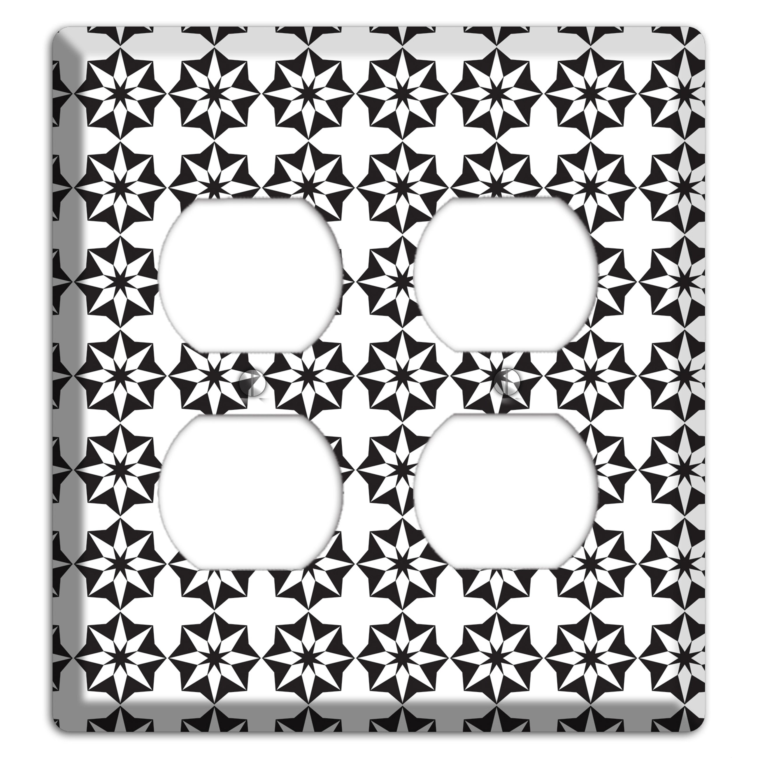 White with Black Foulard 2 Duplex Wallplate
