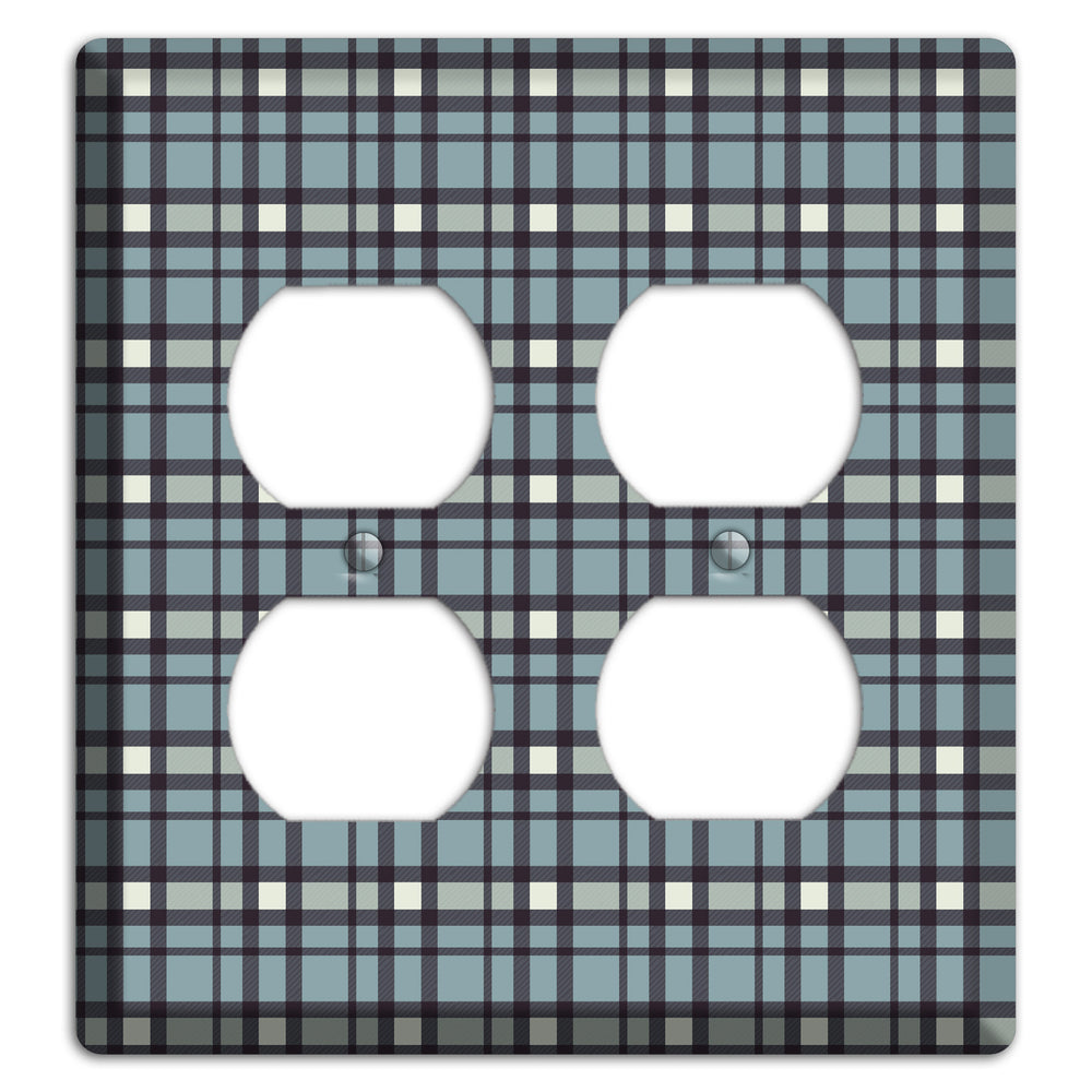Dusty Blue Plaid 2 Duplex Wallplate