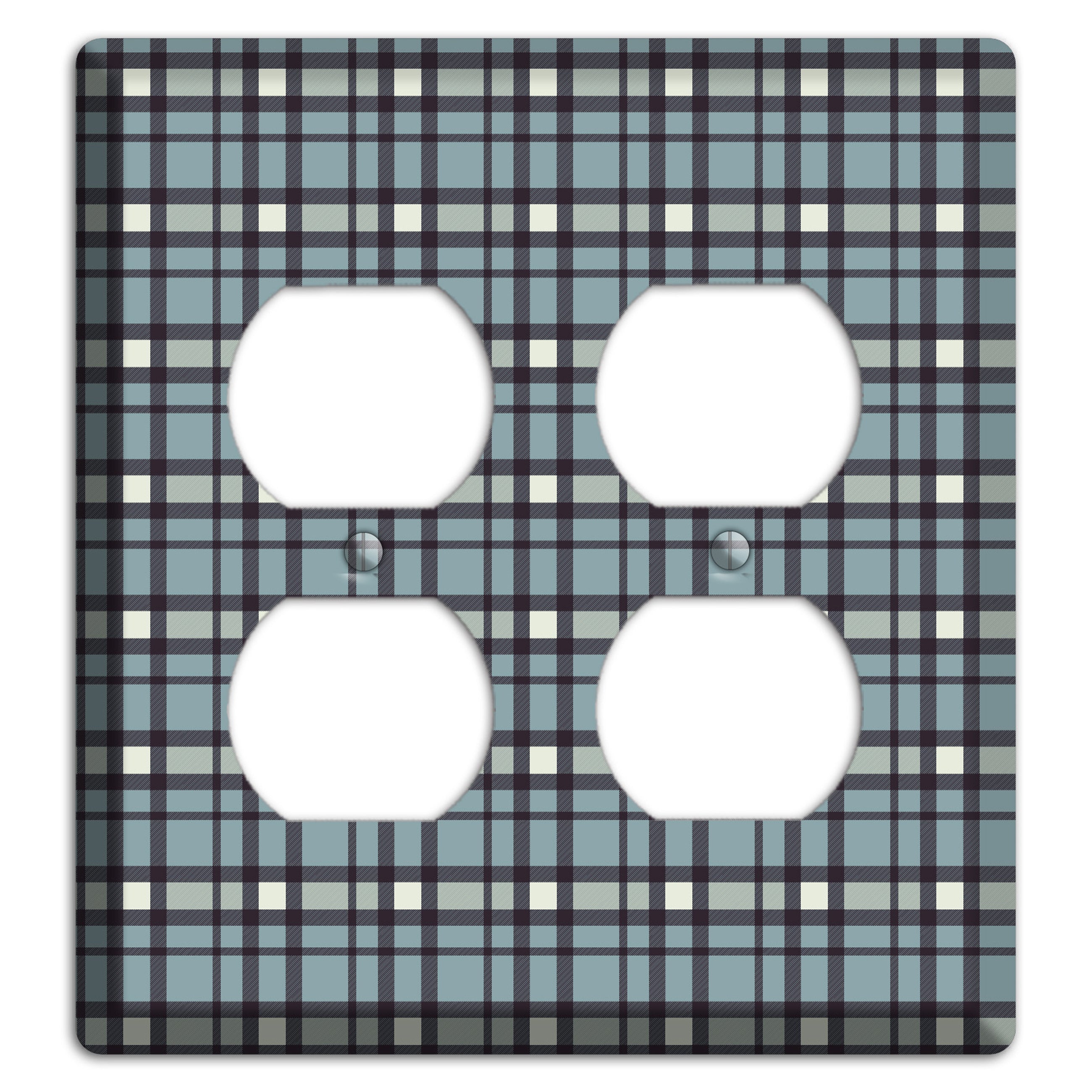 Dusty Blue Plaid 2 Duplex Wallplate