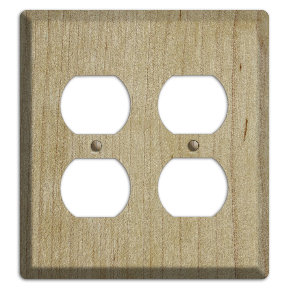 Maple Wood 2 Duplex Outlet Cover Plate
