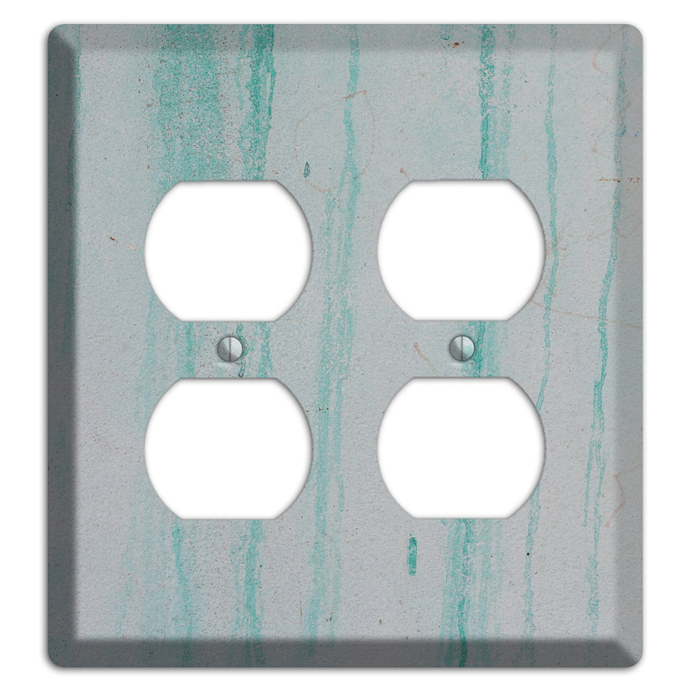 Green Stripes Concrete 2 Duplex Wallplate