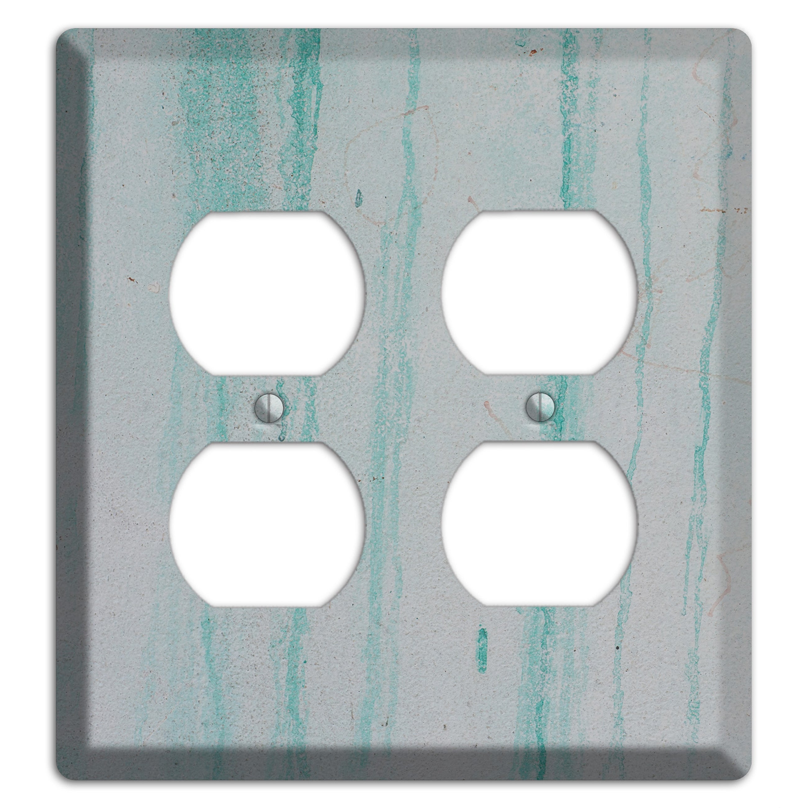 Green Stripes Concrete 2 Duplex Wallplate