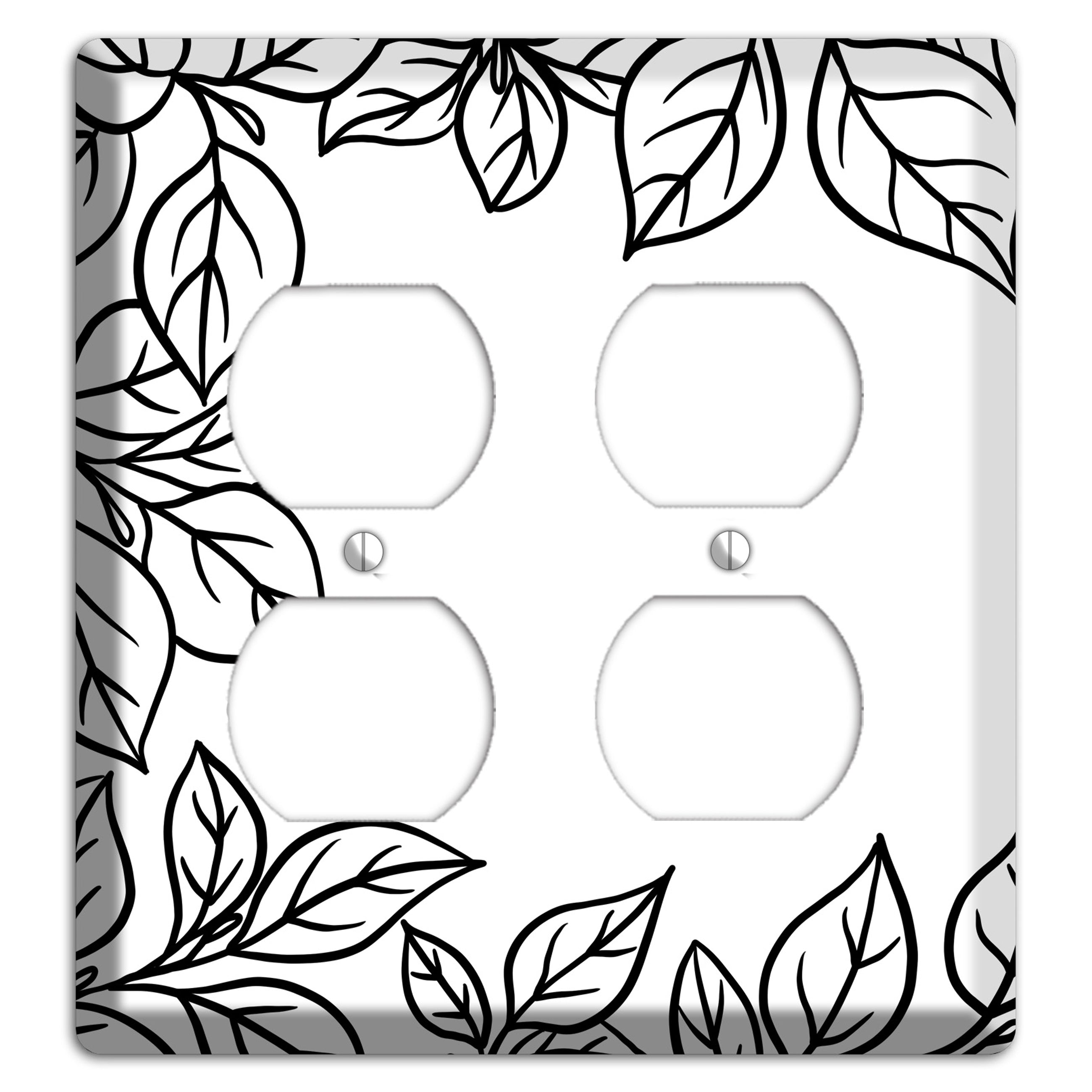 Hand-Drawn Leaves 7 2 Duplex Wallplate