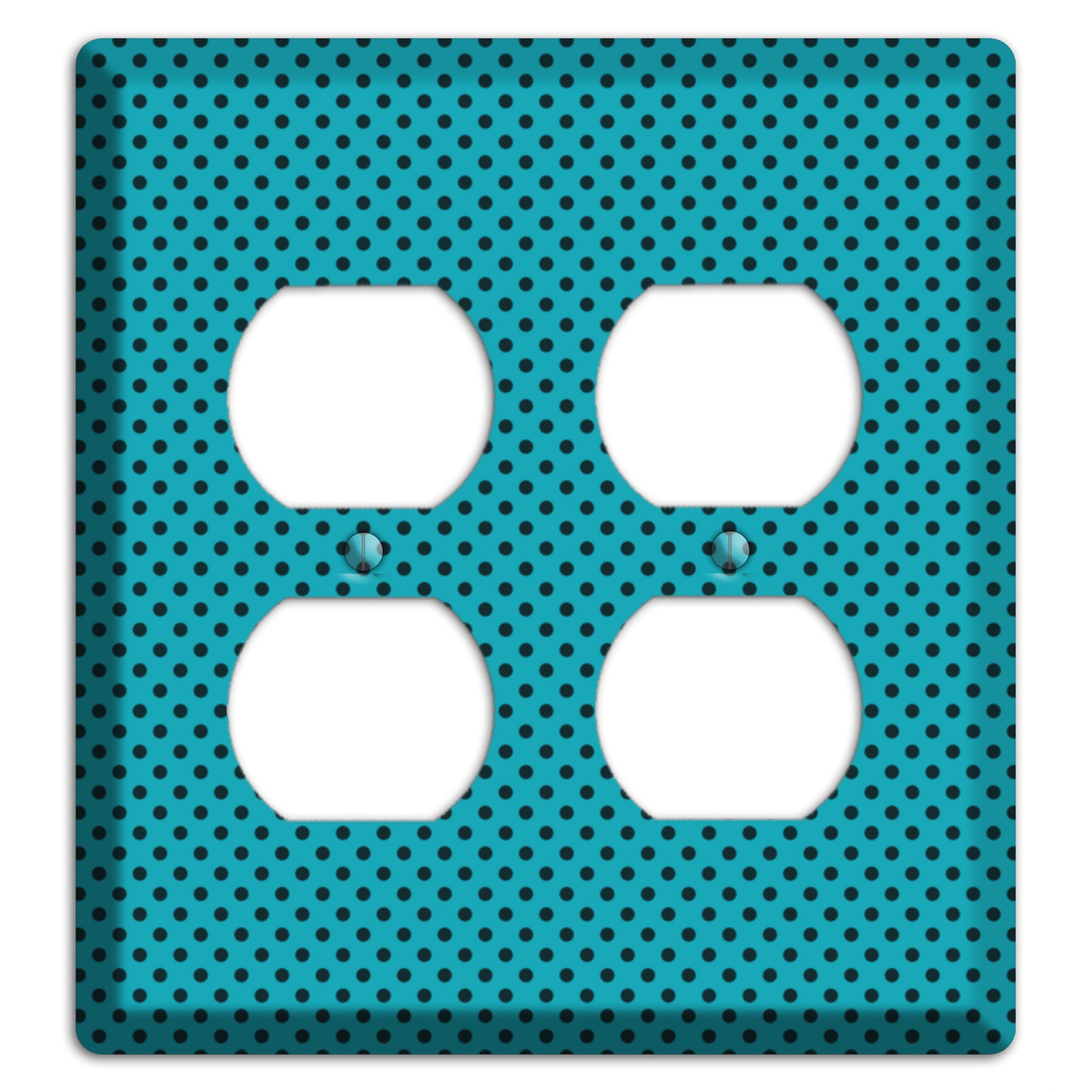 Turquoise with Polka Dots 2 Duplex Wallplate