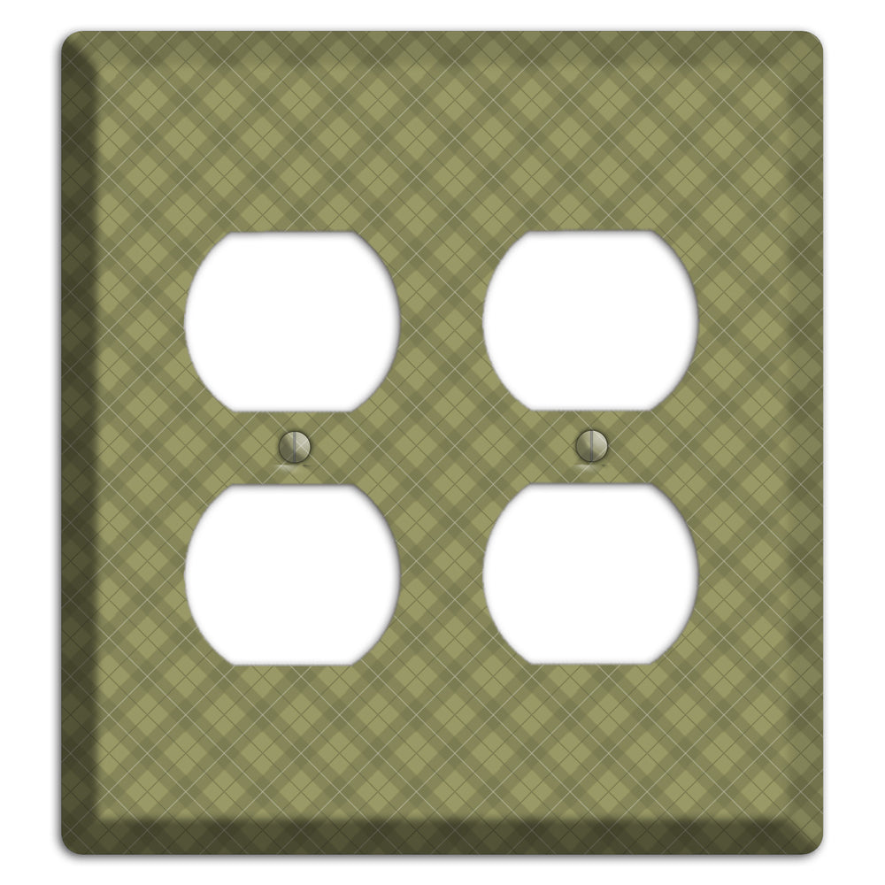 Green Plaid 2 Duplex Wallplate
