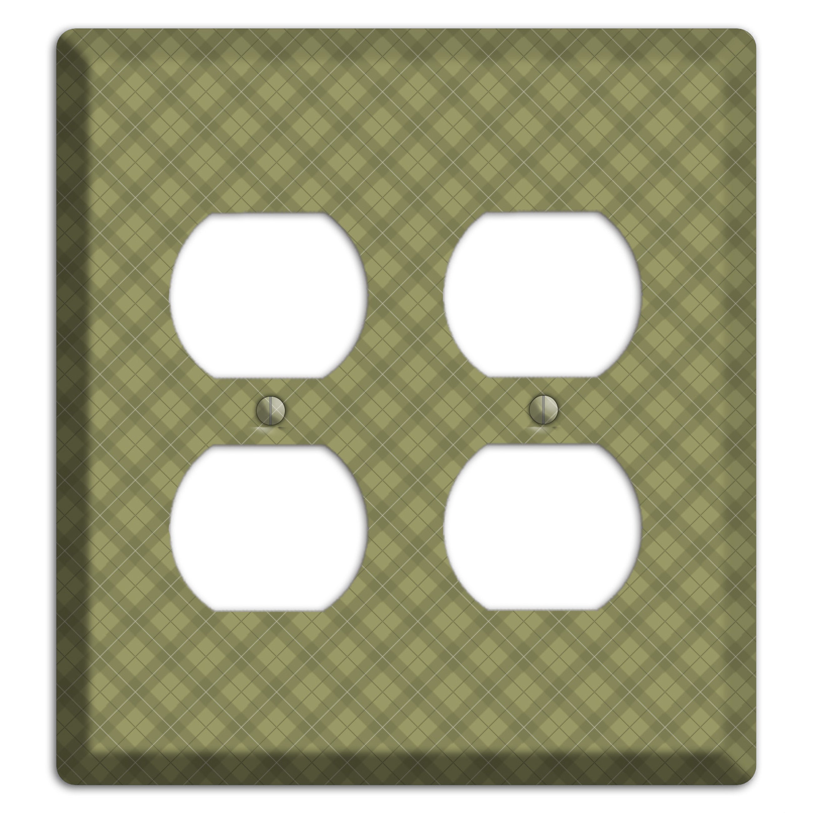 Green Plaid 2 Duplex Wallplate