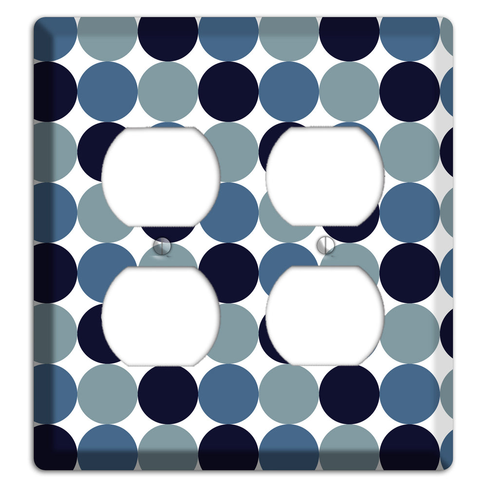 Multi Dusty Blue Tiled Dots 2 Duplex Wallplate