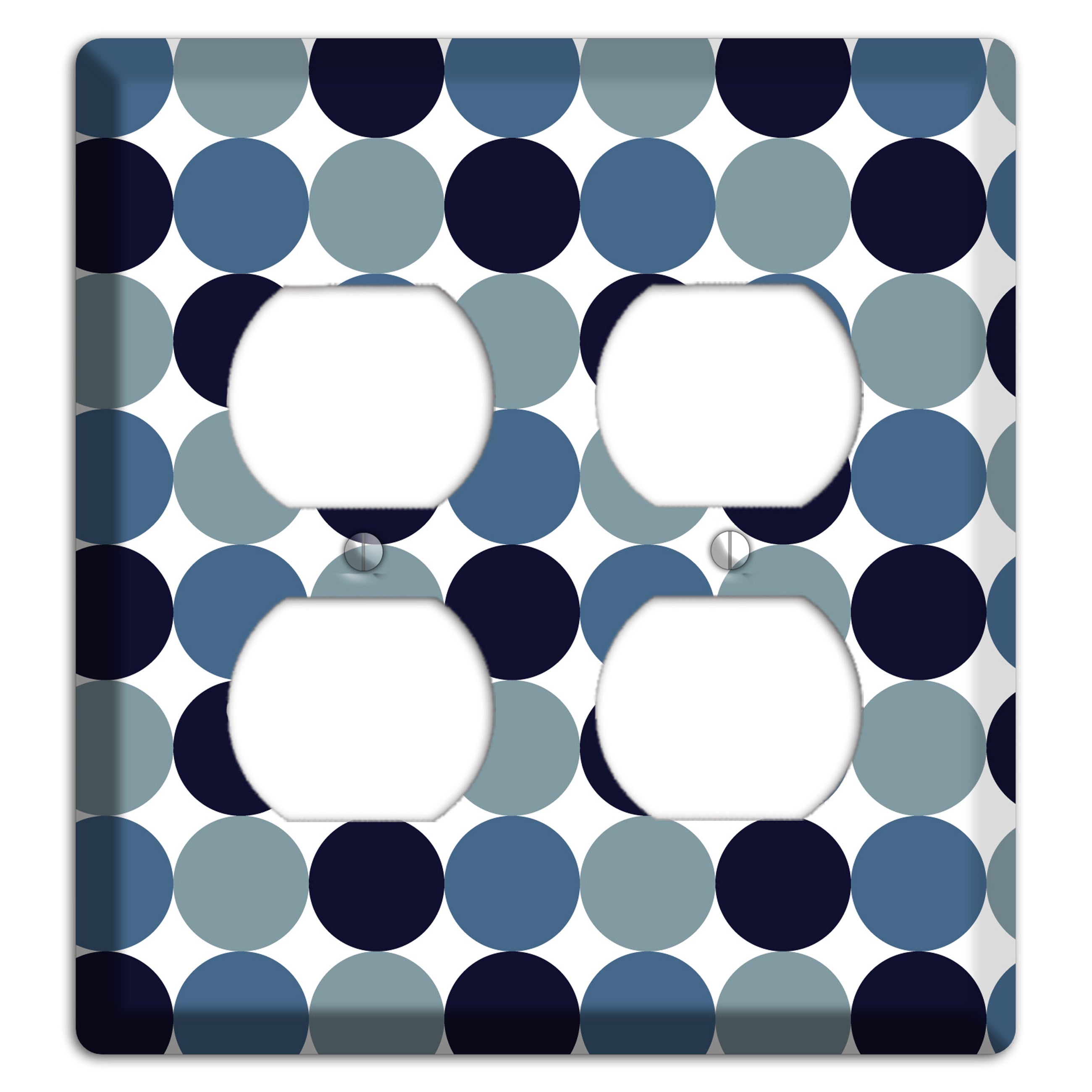Multi Dusty Blue Tiled Dots 2 Duplex Wallplate
