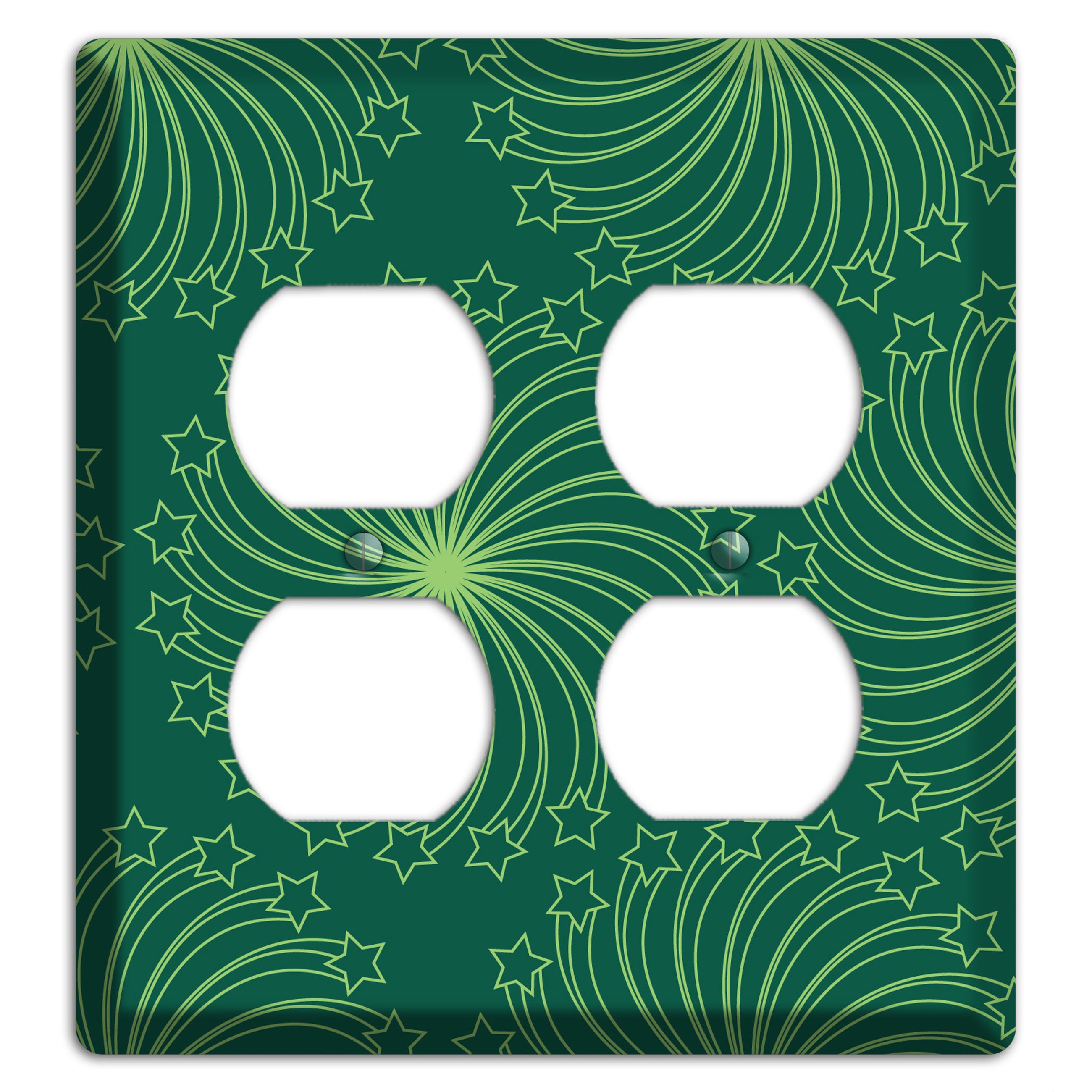 Multi Green Star Swirl 2 Duplex Wallplate
